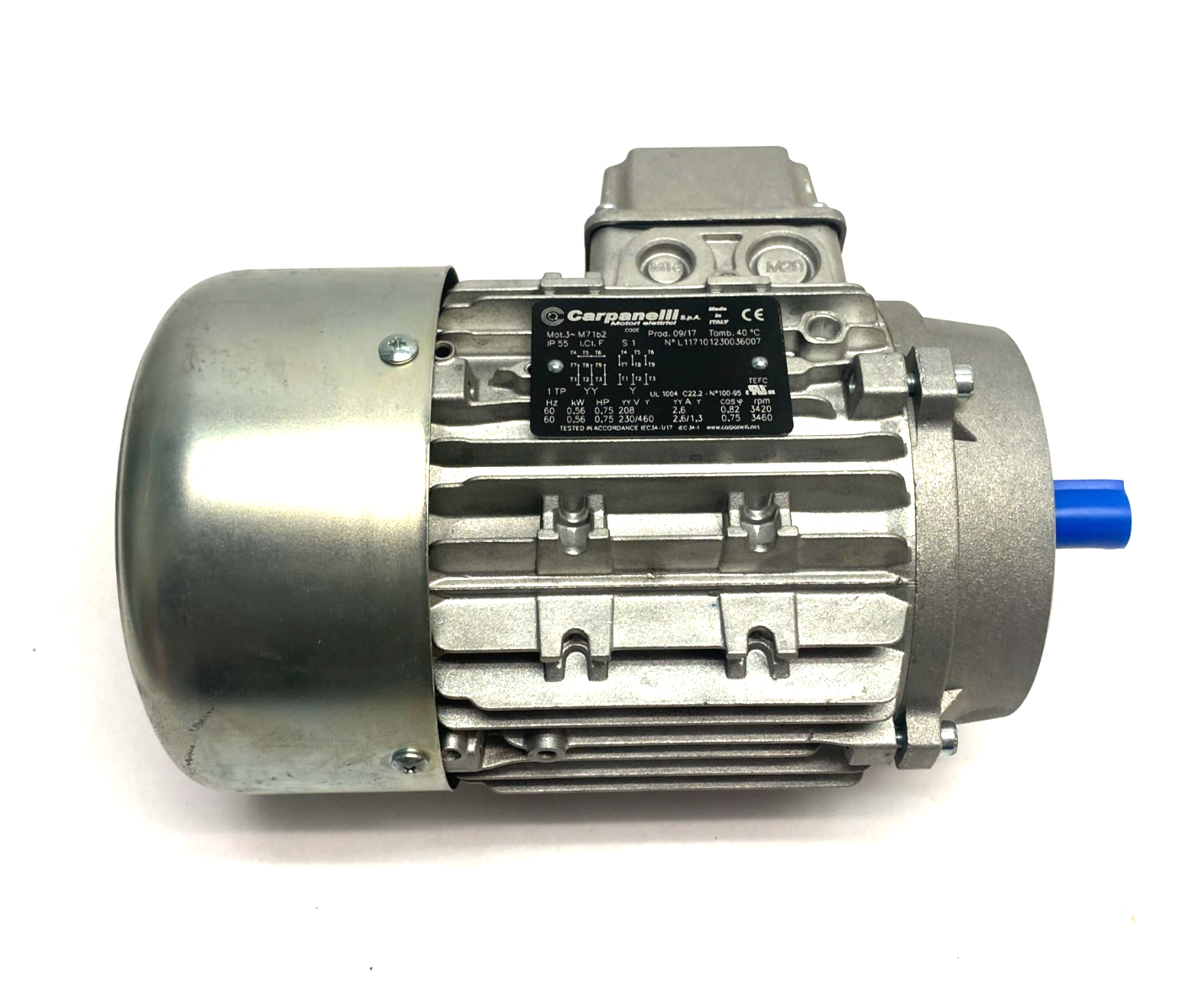 Carpanelli M71b2 Asynchronous 3-Phase Motor 2-Pole 0.75HP 0.56kW 60Hz - Maverick Industrial Sales