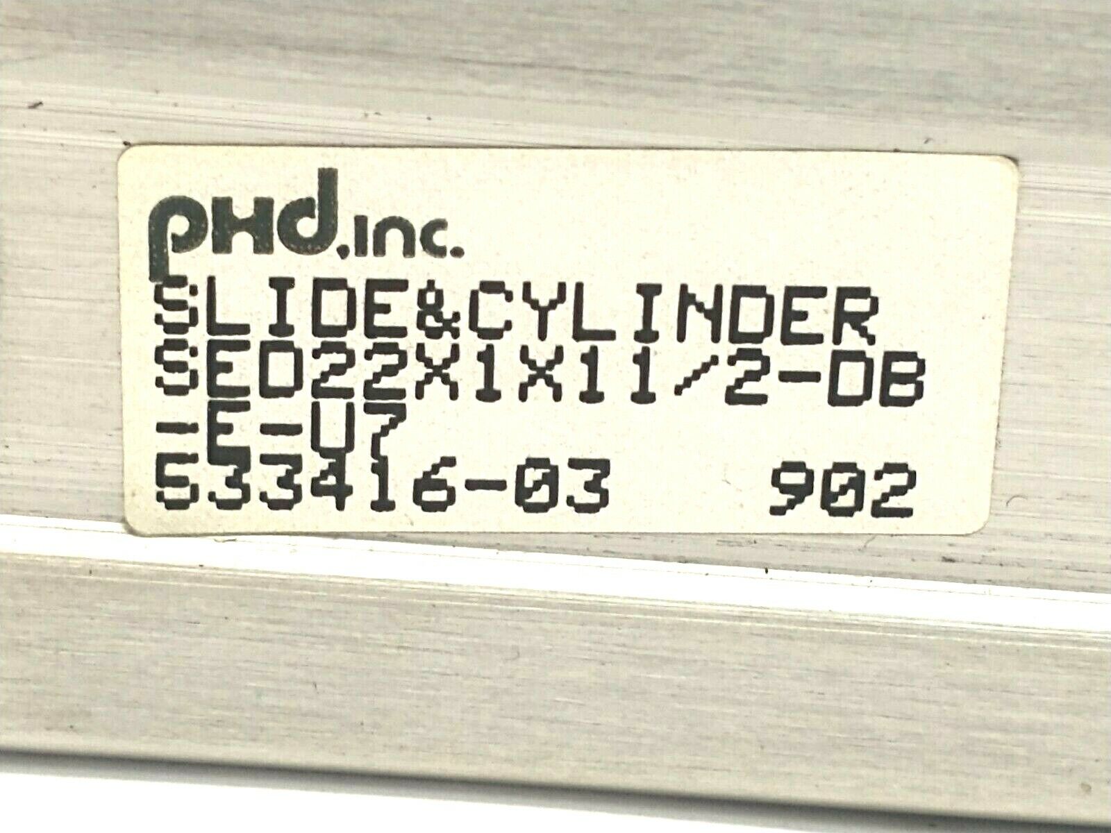 PHD SED22X1X11/2-DB-E-U7 Versatile Thruster Pneumatic Slide - Maverick Industrial Sales