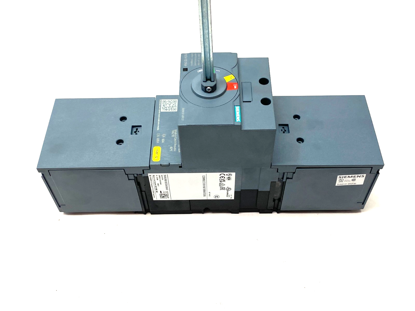 Siemens 3VA5160-5ED36-0AA0 Circuit Breaker 3-Pole w/ 3VA9137-0FK37 Accessory - Maverick Industrial Sales