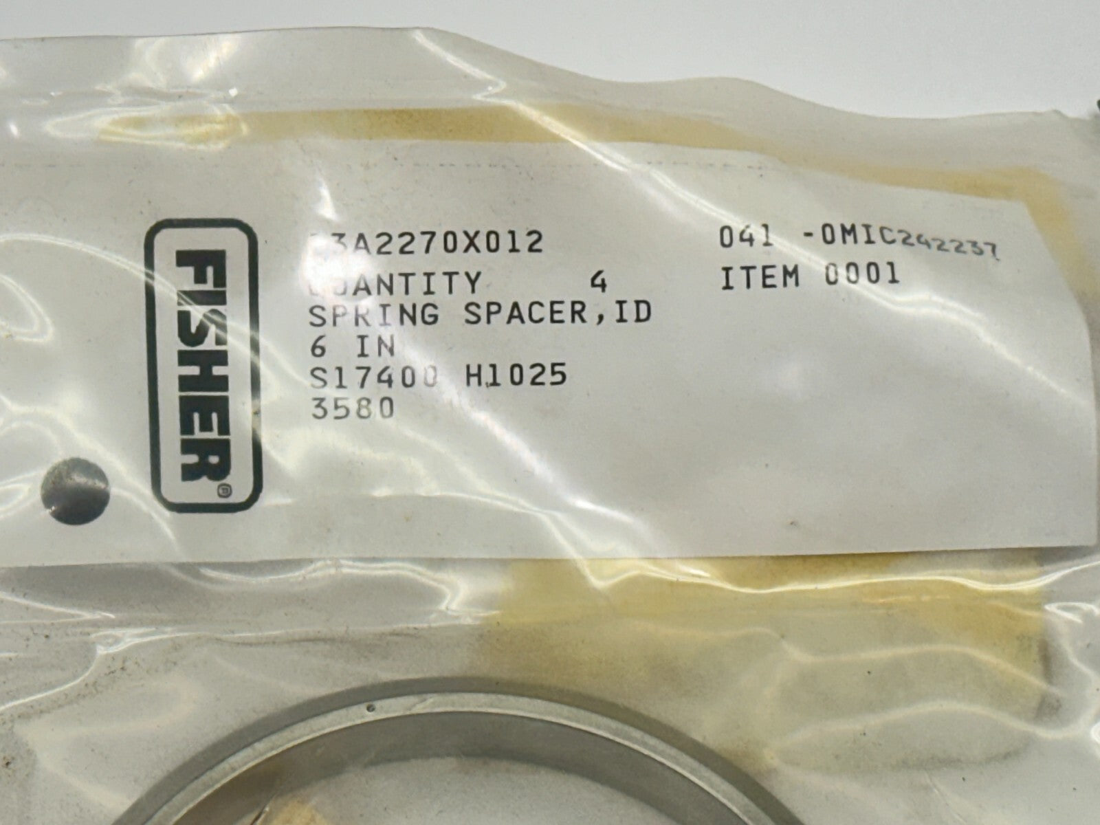Fisher 13A2270X012 Spring Spacer 6" ID S17400 H1025 3580 014-0MIC242237 - Maverick Industrial Sales