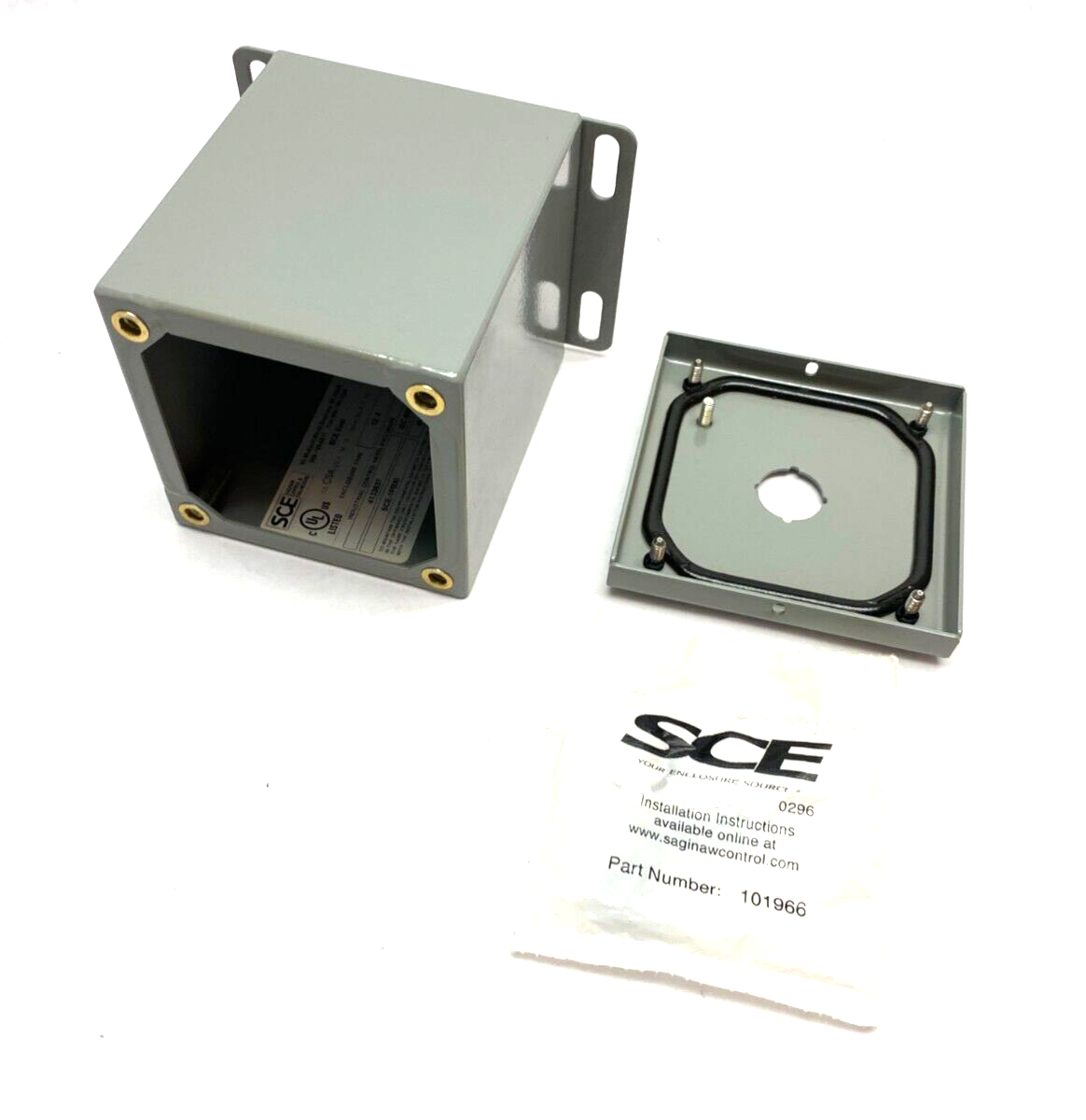 Saginaw Control & Engineering SCE-1PBXI Pushbutton Enclosure 4" x 4" Gray Steel - Maverick Industrial Sales