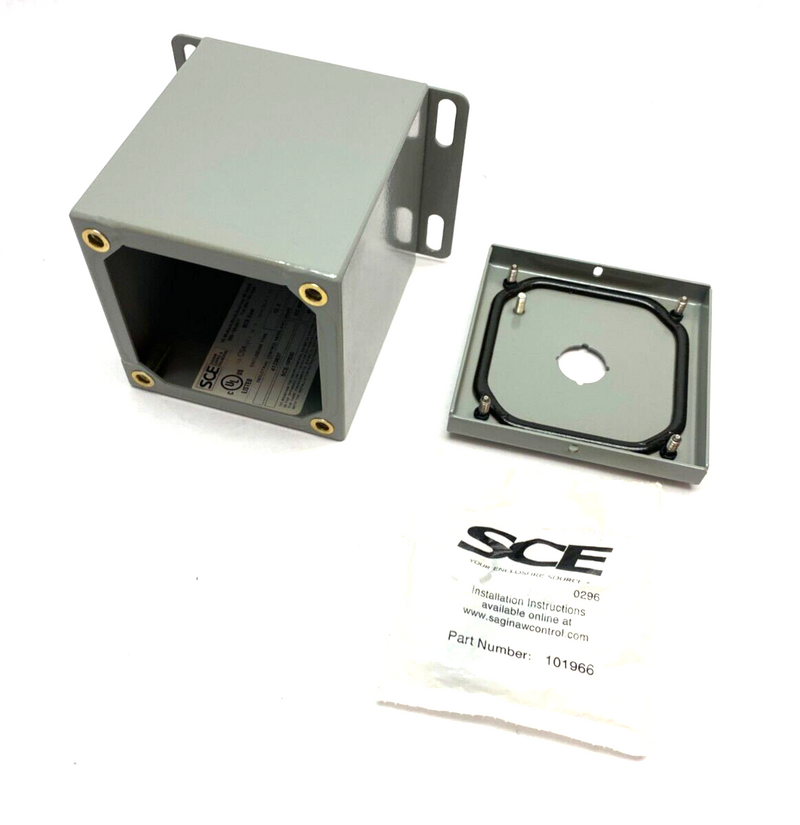 Saginaw Control & Engineering SCE-1PBXI Pushbutton Enclosure 4" x 4" Gray Steel