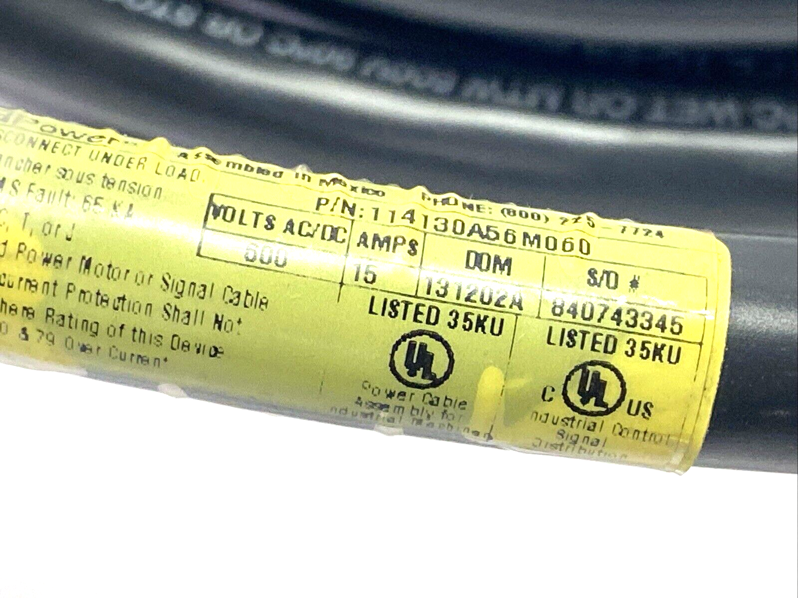 Brad 114130A56M060 BradPower 4-Pin Male To Female Cordset 6m - Maverick Industrial Sales