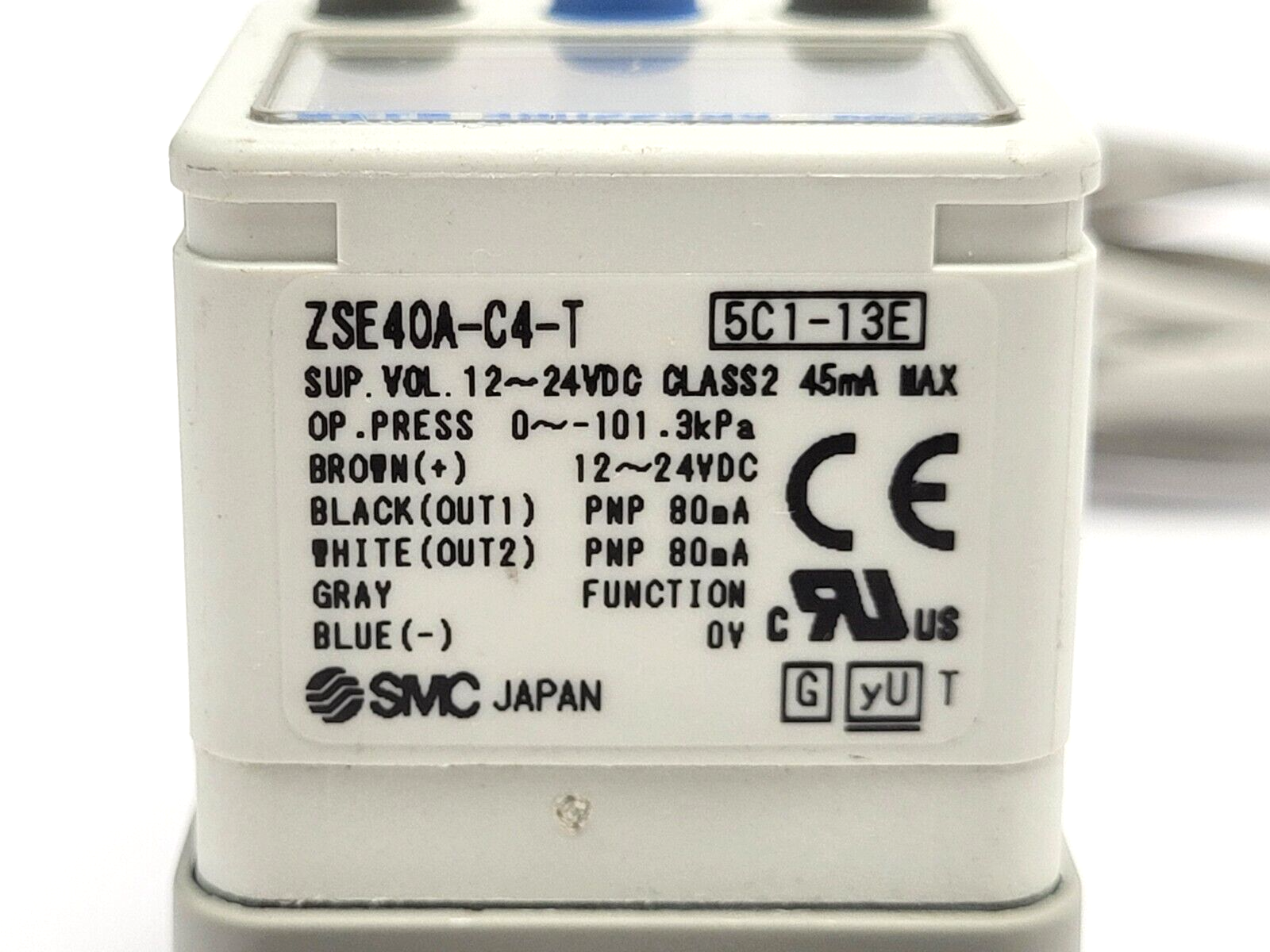 ZSE40A-C4-T-X501 | SMC Digital Pressure Vacuum Switch 24 VDC 0-15 PSI - Used - Maverick Industrial Sales