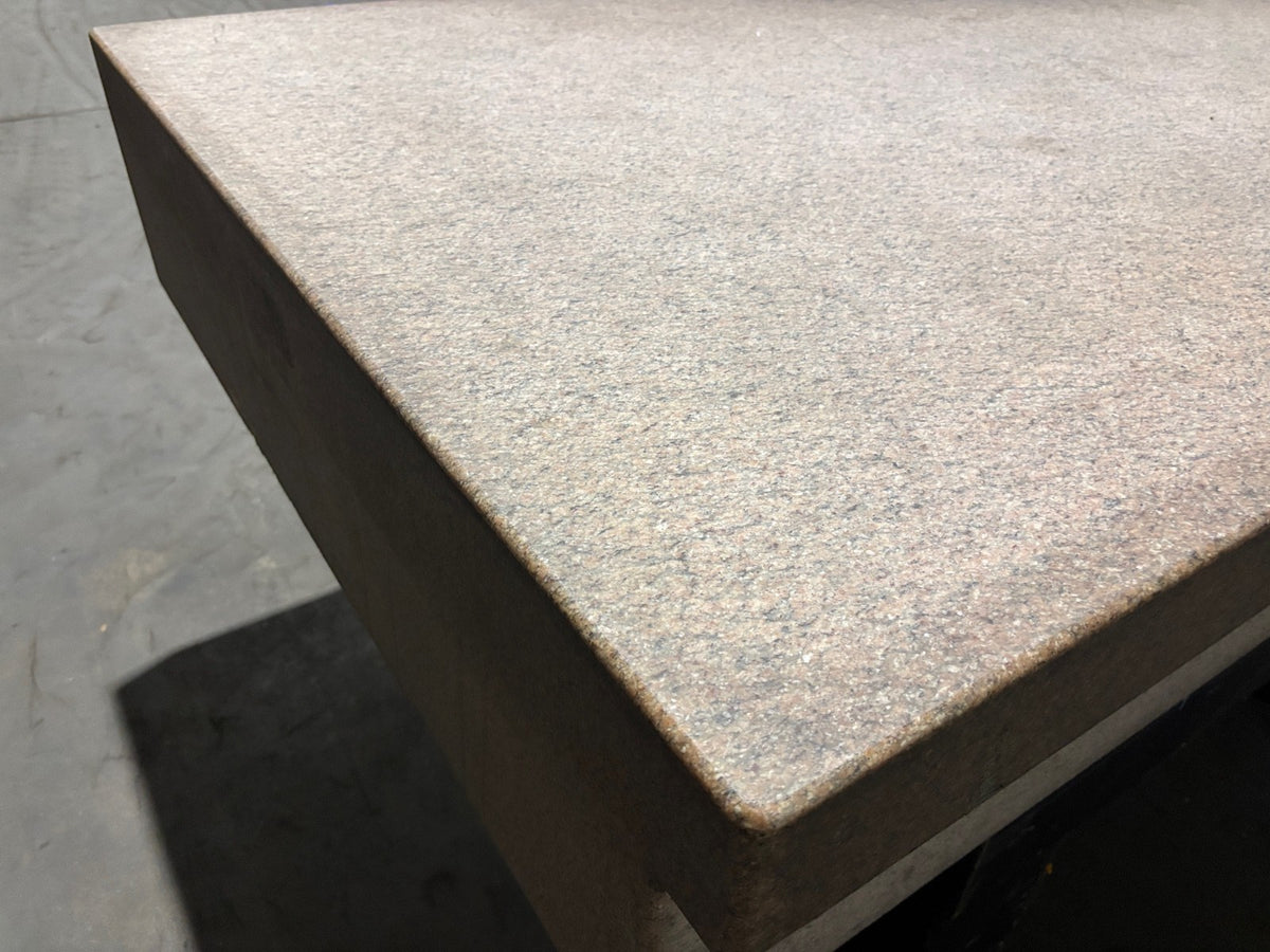 Pink Granite Stone Surface Plate Inspection QC Table, 72" x 48" x 12" - Maverick Industrial Sales