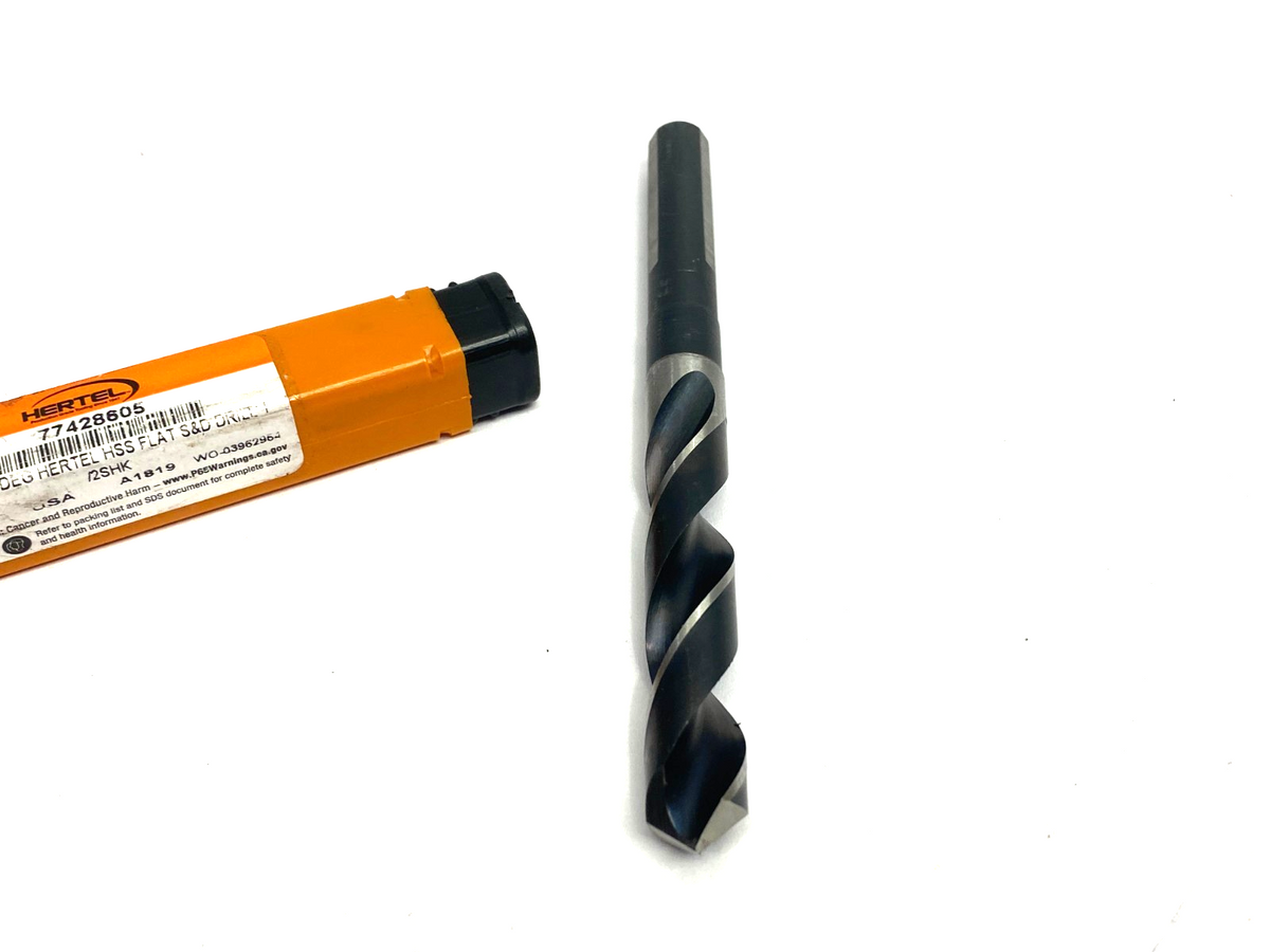 Hertel 77428605 Reduced Shank Drill Bit: 35/64'' Dia, 1/2'' Shank Dia, 118 ° HSS - Maverick Industrial Sales