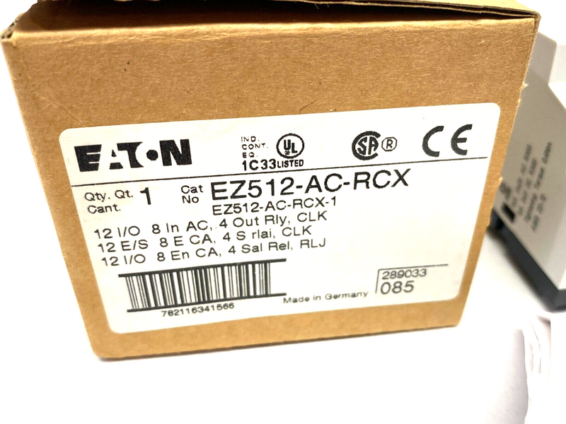 Eaton EASY512-AC-RCX Programmable Relay 12 I/O 8 In AC, 4 Out Rly EZ512-AC-RCX - Maverick Industrial Sales