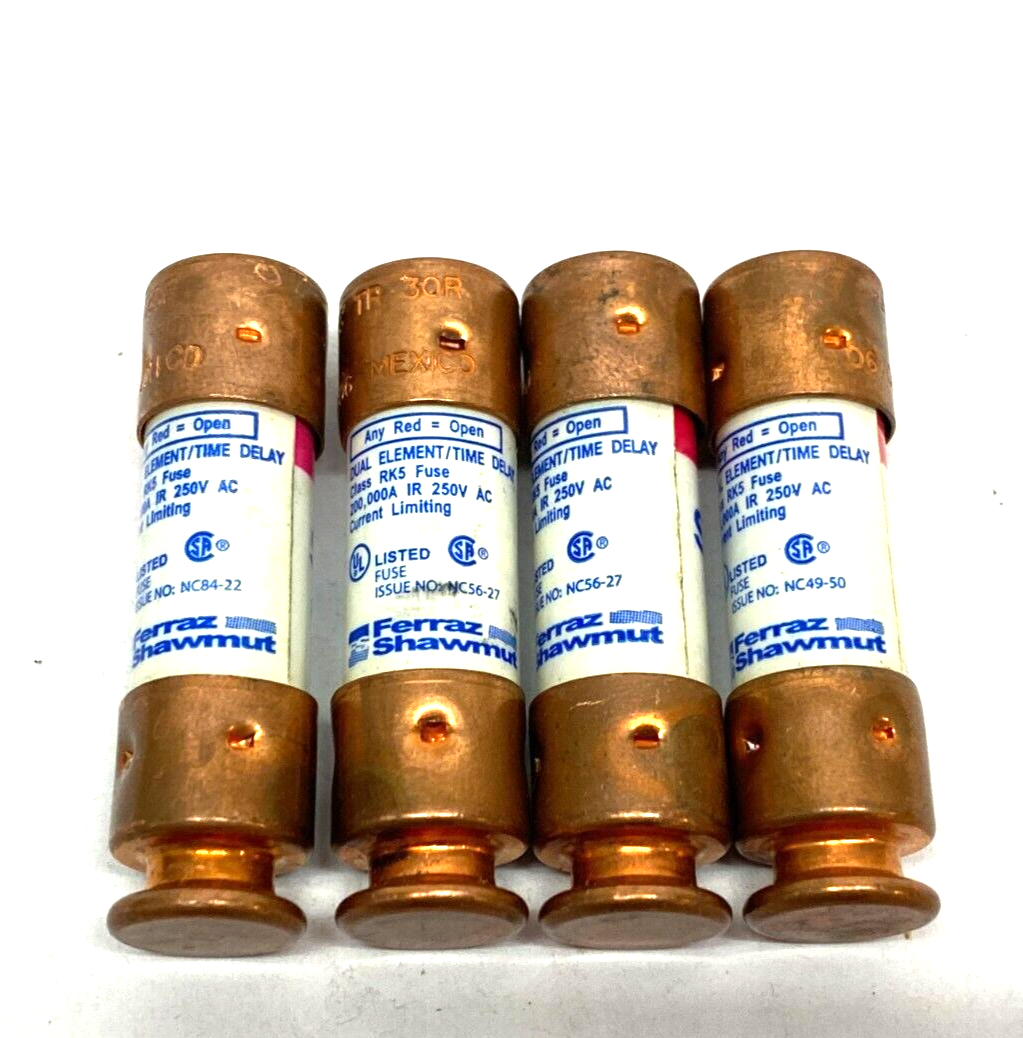 Ferrez Shawmut TR30R Tri-onic Smart Spot Time Delay Fuse Dual Element LOT OF 4 - Maverick Industrial Sales