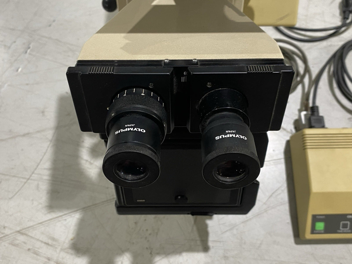 PME 3 | Olympus Metallurgical Microscope, 5-Position Scope Head, TH3 Power Supply - Used - Maverick Industrial Sales