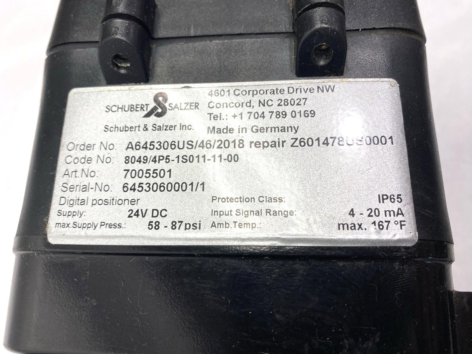 Schubert & Salzer 8021/015VGF106M-S-B-ZR-S-2 Sliding Gate Control Valve 8021-GS3 - Used - Maverick Industrial Sales