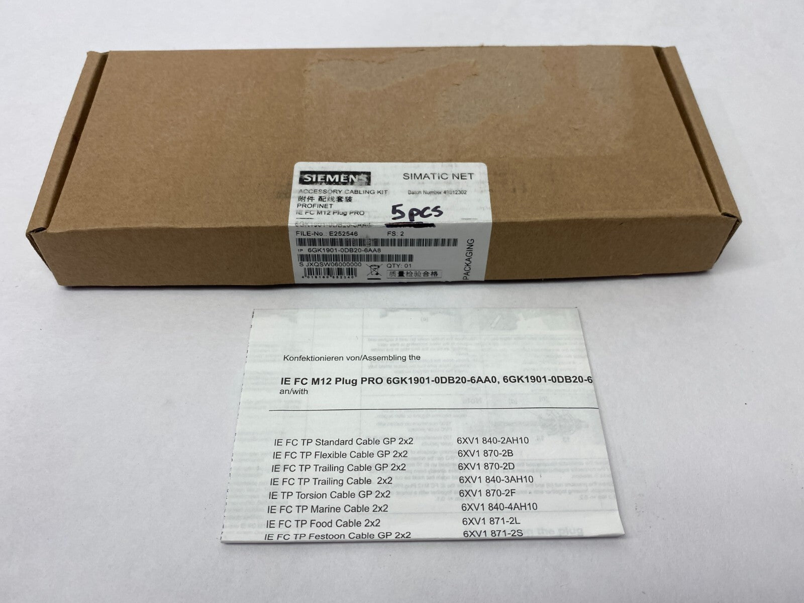Siemens 6GK1901-0DB20-6AA8 FastConnect Ethernet M12 Connector BOX OF 5 - Maverick Industrial Sales