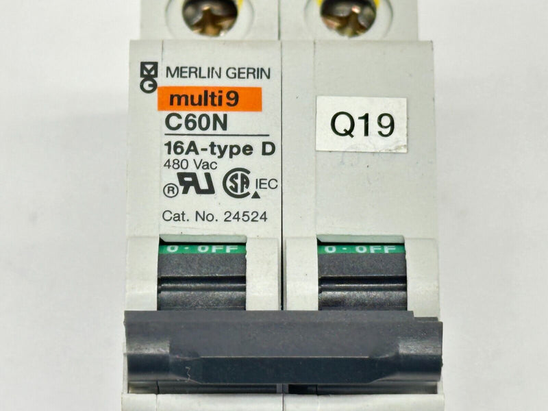 Merlin Gerin Multi9 C60N 16A-Type D Circuit Breaker 2-Pole 16A 480VAC - Maverick Industrial Sales