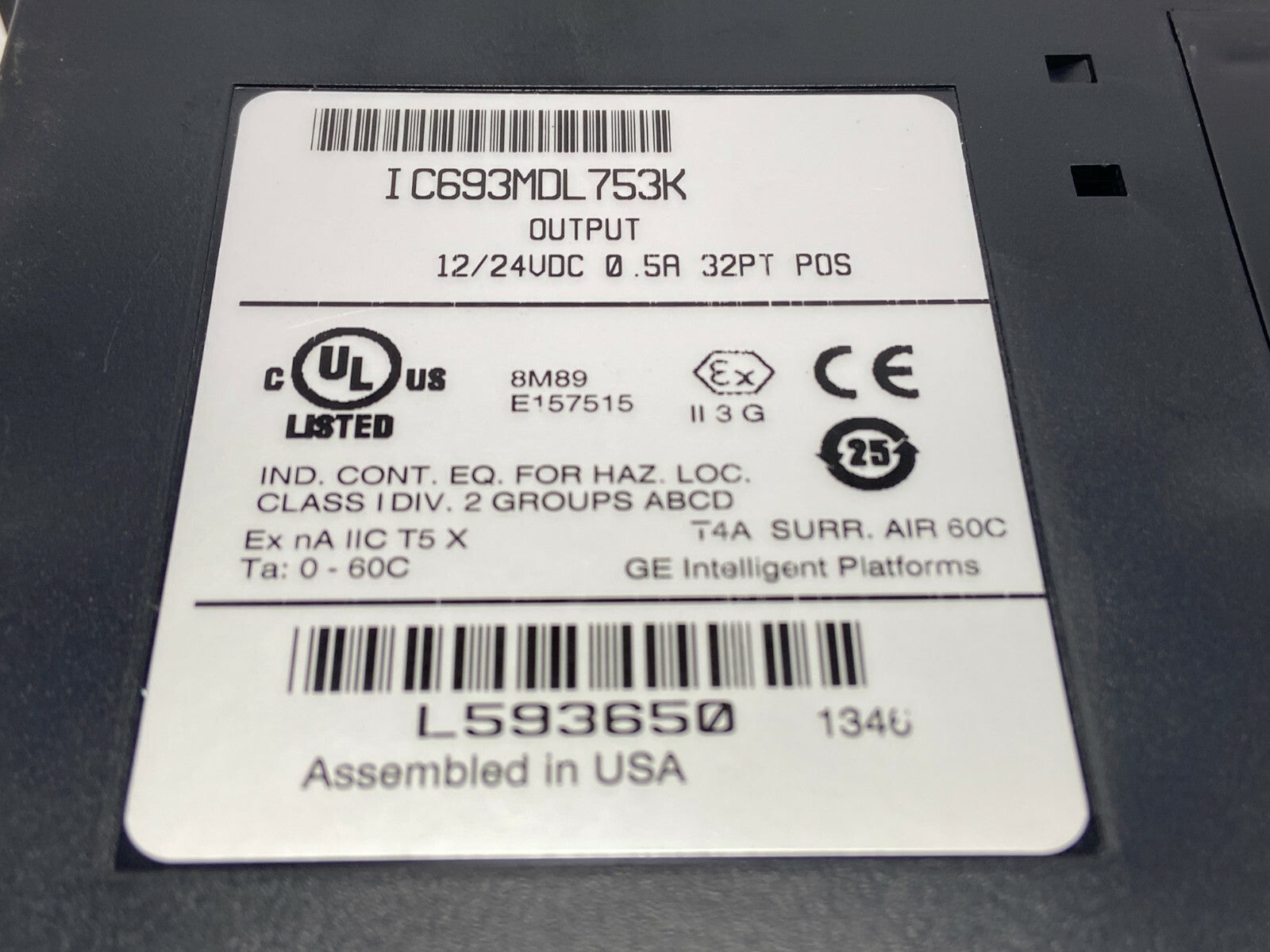 IC693MDL753K | GE Output 12/24 VDC 0.5A, 32 PT POS - Used - Maverick Industrial Sales
