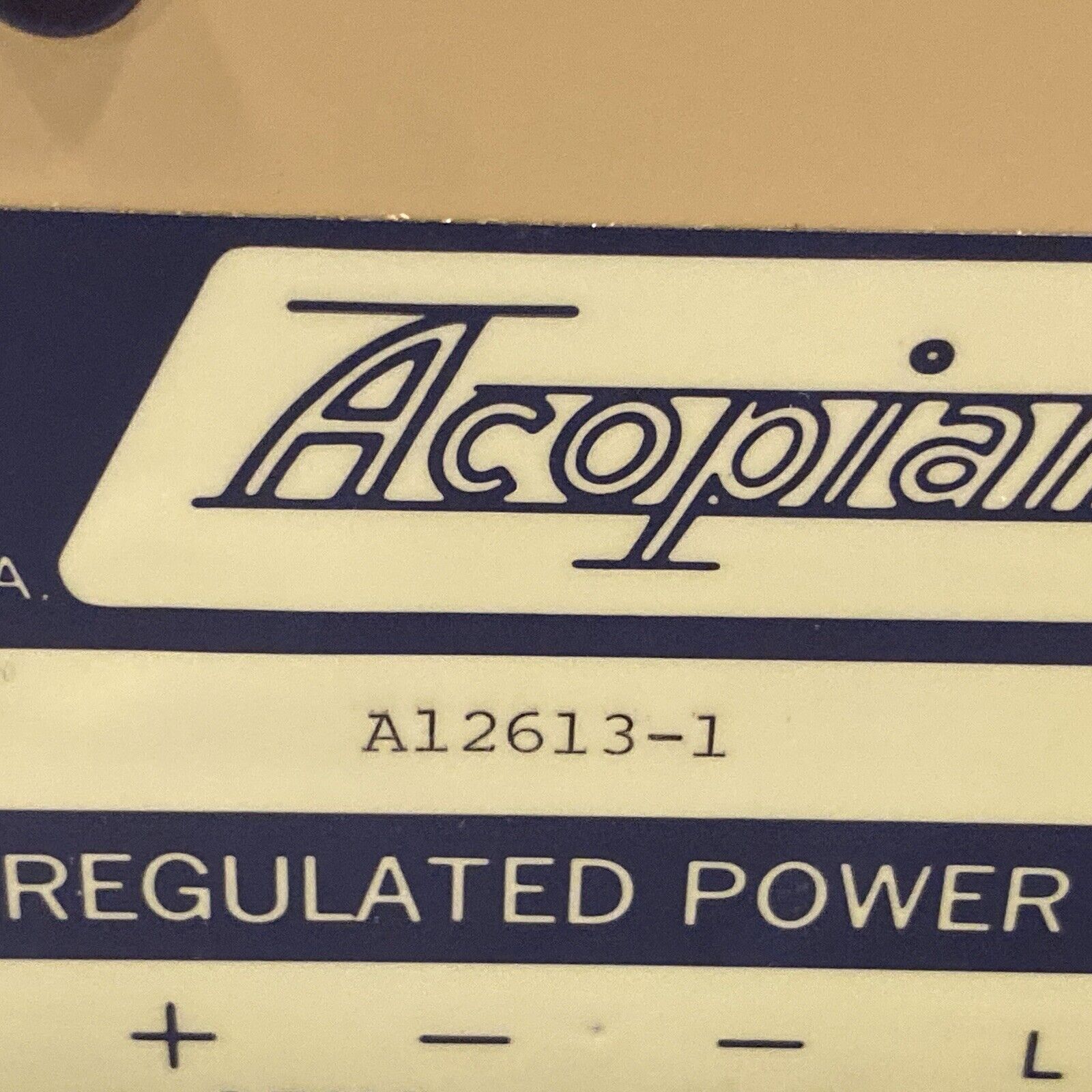 Acopian A12613-1 Regulated Power Supply - New – Open box - Maverick Industrial Sales