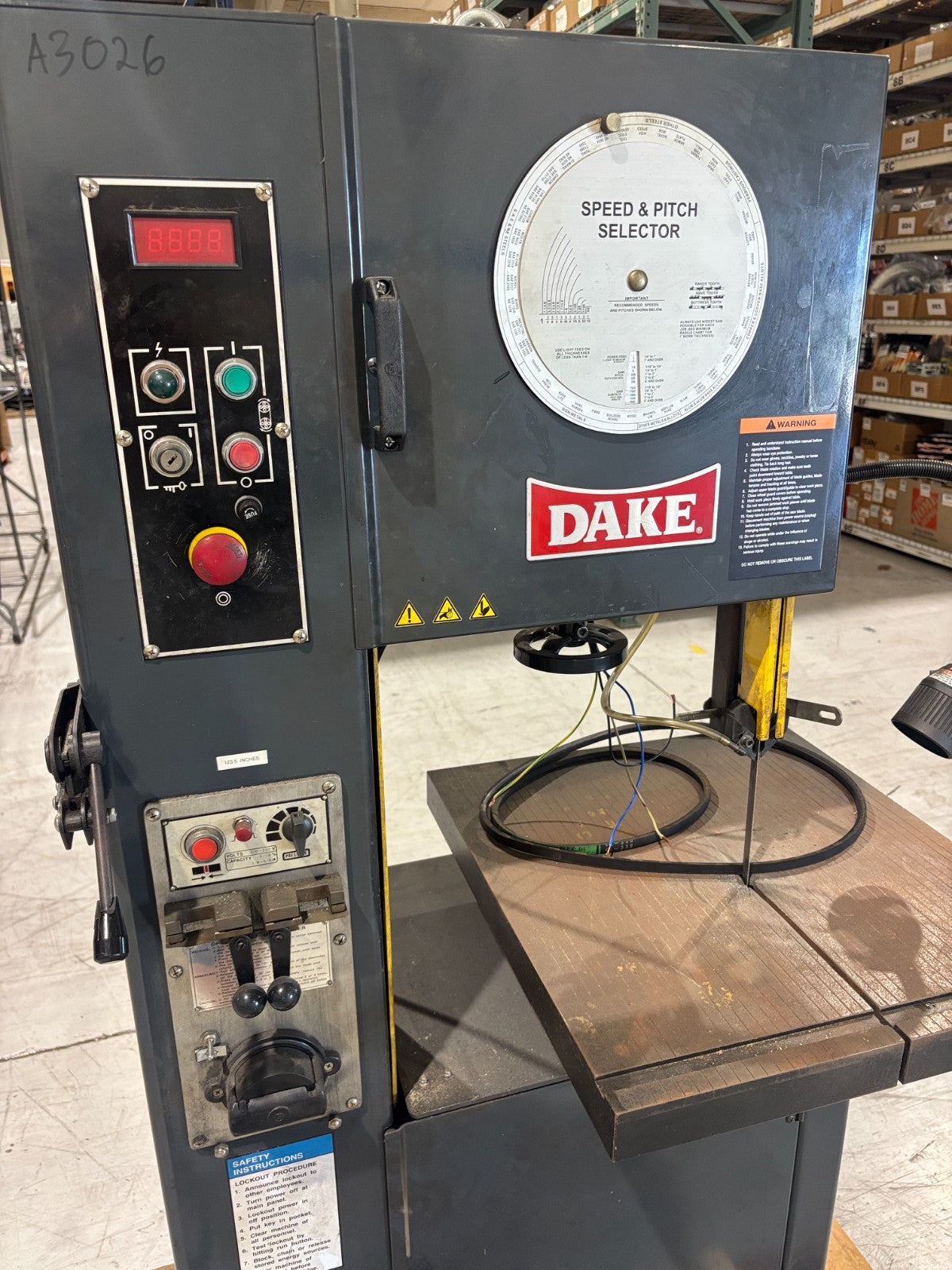 Dake V16 Vertical Bandsaw, 2HP, 2.5kVA Welder, 230, Blade Welder/Grinder, Repair - Maverick Industrial Sales