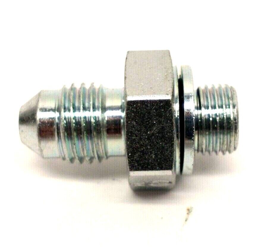 Parker 4F4OMXS 37 Degree Flare JIC Tube Fitting 1/8"-28BSPP 7/16"-20UNF LOT OF 3 - Maverick Industrial Sales