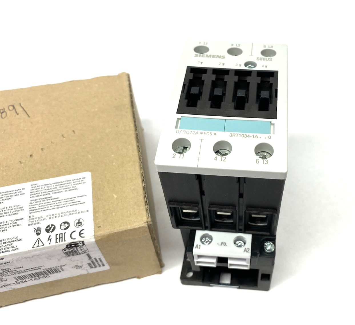 Siemens 3RT1034-1AF00 SIRIUS Power Contactor AC-3 15 KW/400V AC - Maverick Industrial Sales