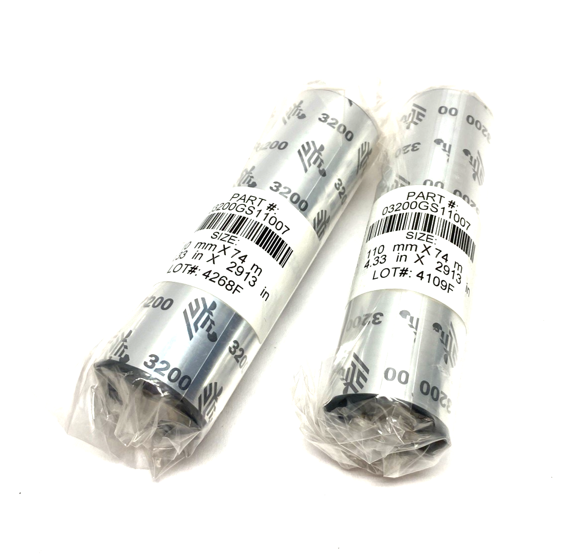 03200GS11007 | Zebra High Performance Wax Resin Ribbon 3200 4.33" X 2913" LOT OF 2 - New - Maverick Industrial Sales
