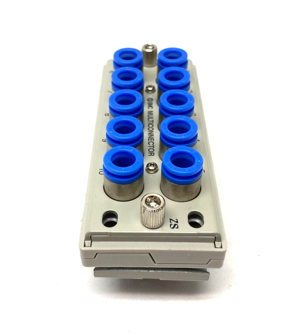 KDM10-08 | SMC Multiconnector Pneumatic Manifold 10-Port 8mm - New – Open box - Maverick Industrial Sales