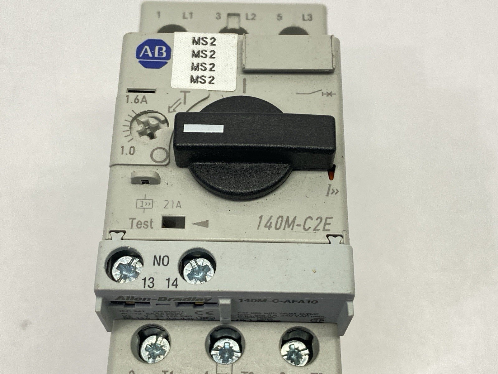 140M-C2E-B16 | Allen Bradley Ser B Motor Starter 1-1.6A w/ 140M-C-AFA10 Contact - Used - Maverick Industrial Sales