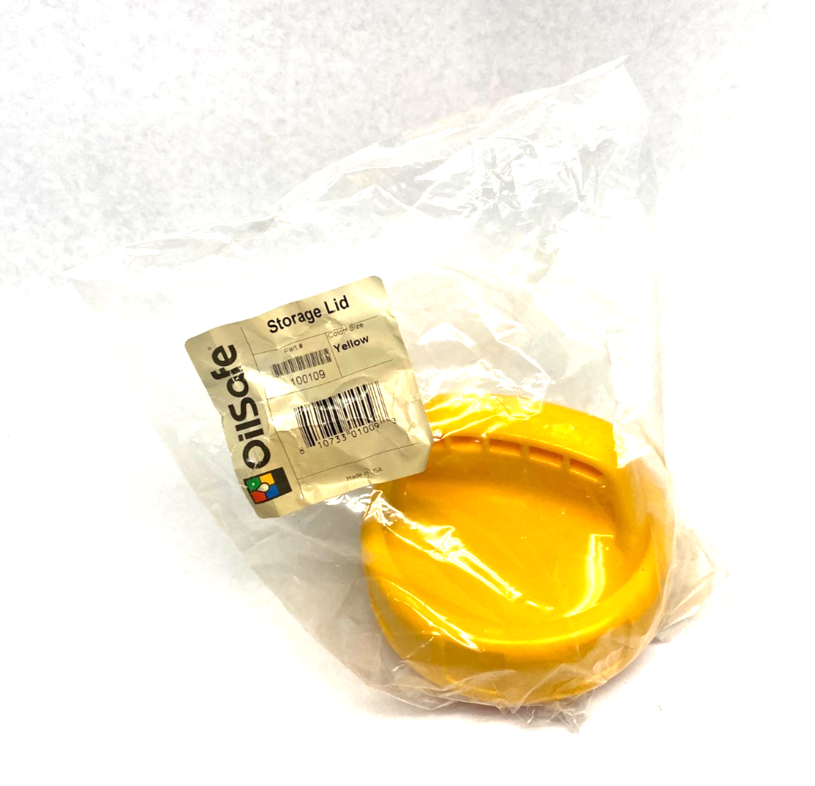 100109 | Oilsafe Spill-Proof Storage Lid, Yellow - New - Maverick Industrial Sales
