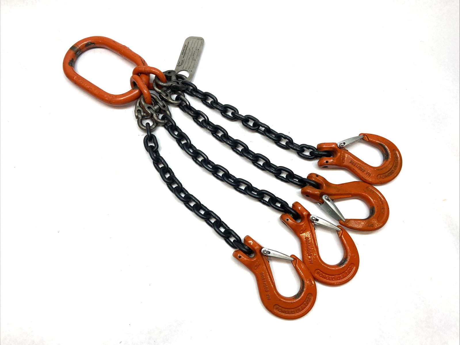 | John Sakash 4-Leg Chain Sling 9/32 Hooks 4-QOS Grade 80 - Used - Maverick Industrial Sales
