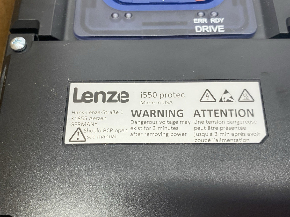 Lenze I55AP137F2A711K06S i550 protec VFD w/ IO-Link 3PE 400/480V AC 16488618 - Maverick Industrial Sales
