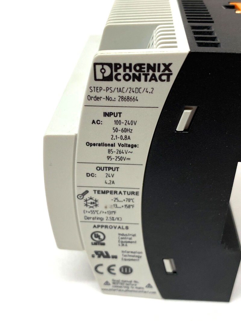 Phoenix Contact STEP-PS/1AC/24DC/4.2 Power Supply Module 100-240V Input 2868664 - Maverick Industrial Sales