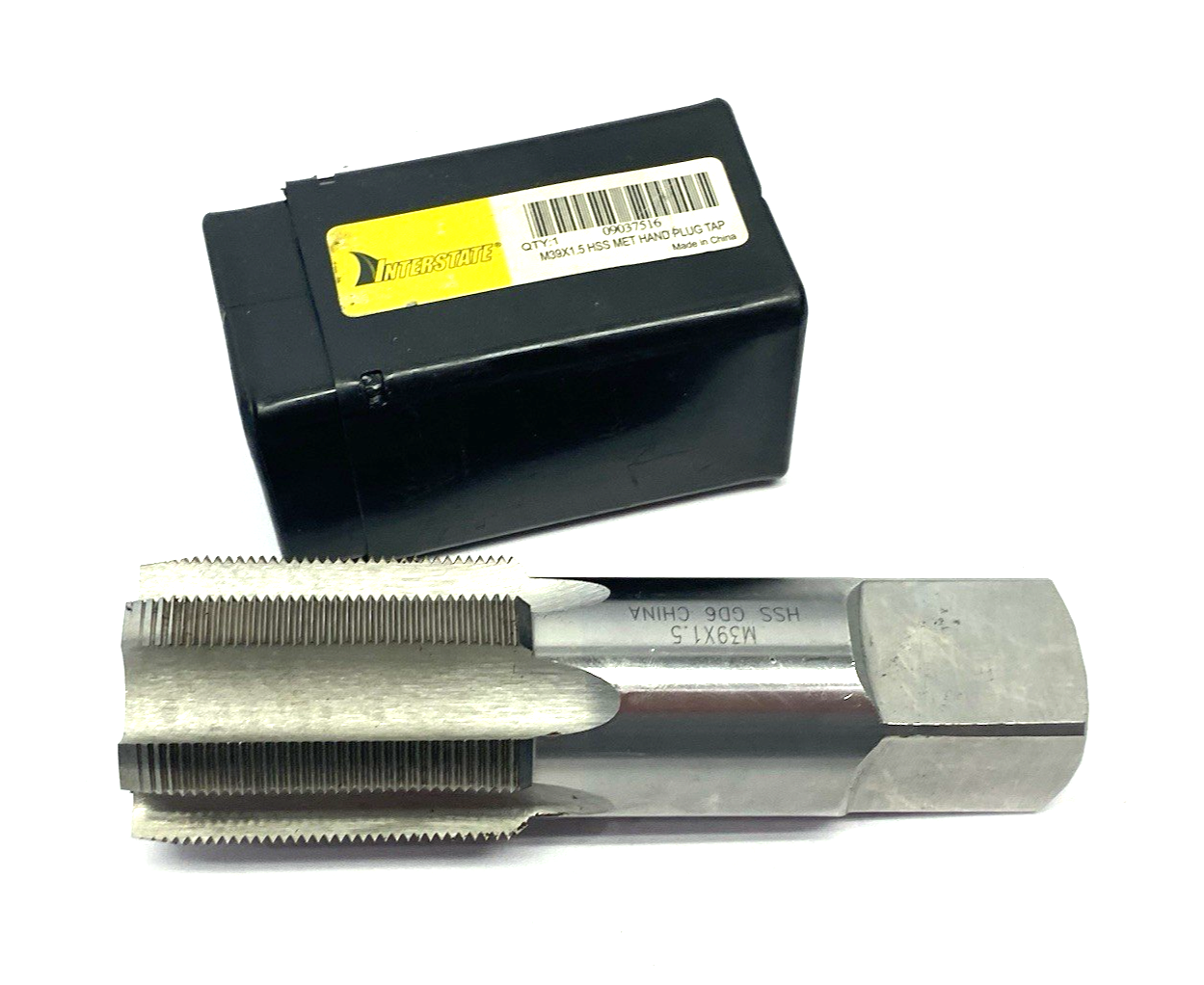 Interstate 09037516 Straight Flute Tap: M39x1.5 Metric Fine, 6 Flute, Plug Chamf - Maverick Industrial Sales