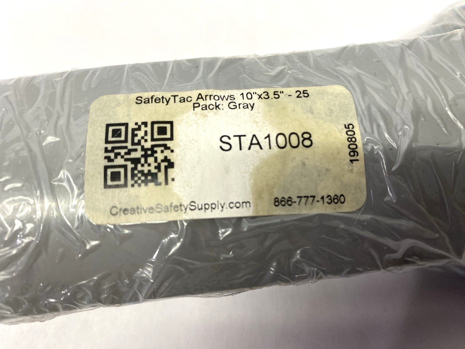 STA1008 | SafetyTac Gray Arrow Floor Marking Sticker 10" x 3.5" PACKAGE OF 25 - New - Maverick Industrial Sales