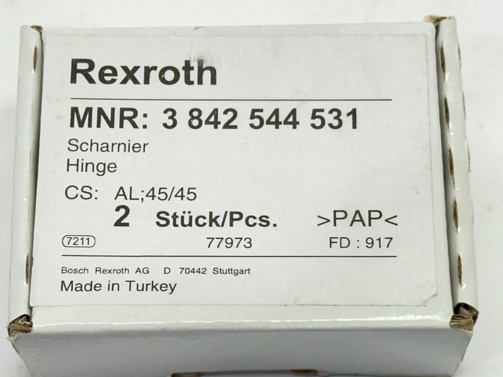 Bosch Rexroth 3842544531 Hinge AL 45/45 PKG OF 2 - Maverick Industrial Sales