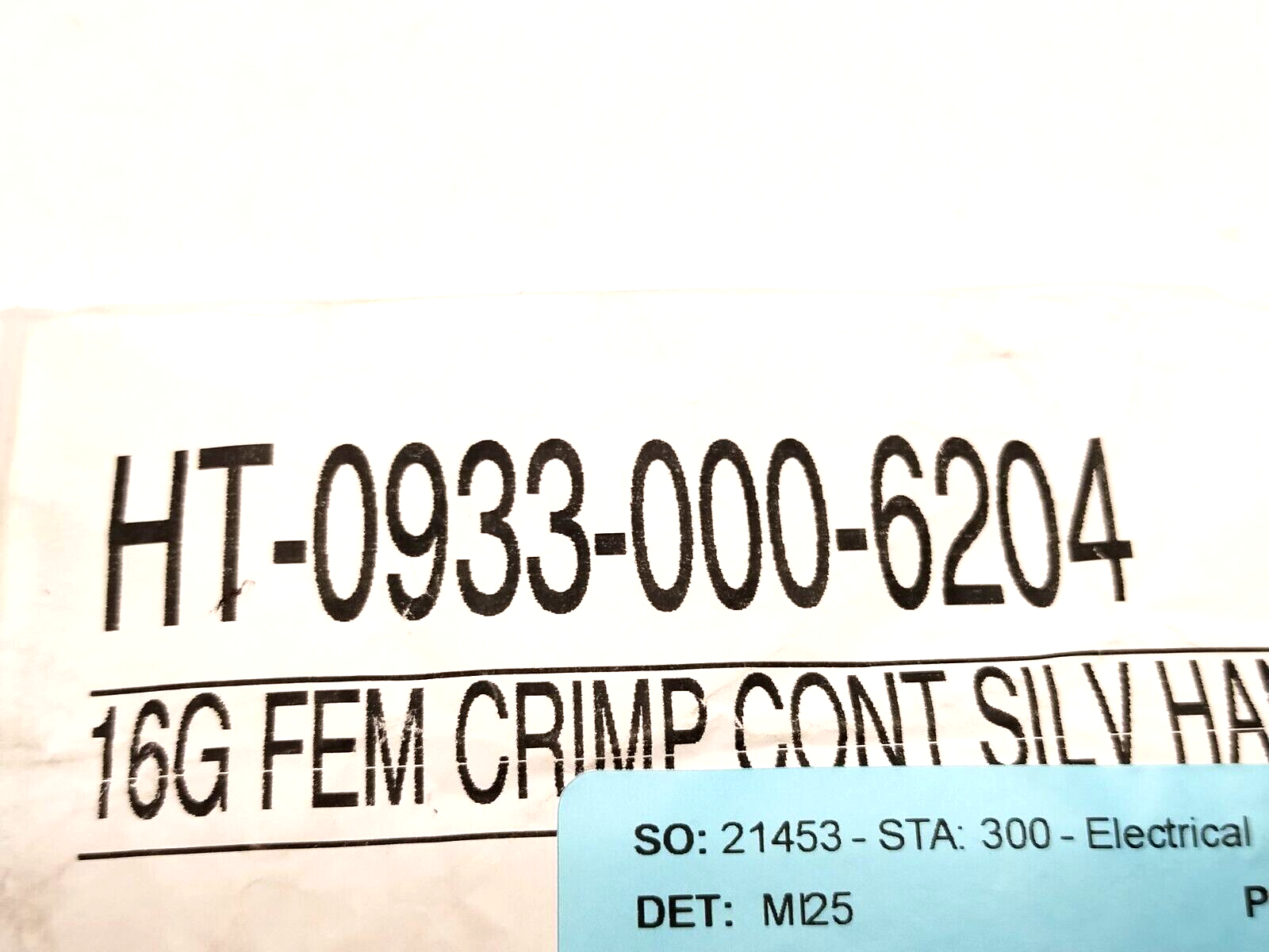 Harting HT-0933-000-6204 Han 16G Female Crimp Contact Ag 1.5mm 16AWG LOT OF 70 - Maverick Industrial Sales