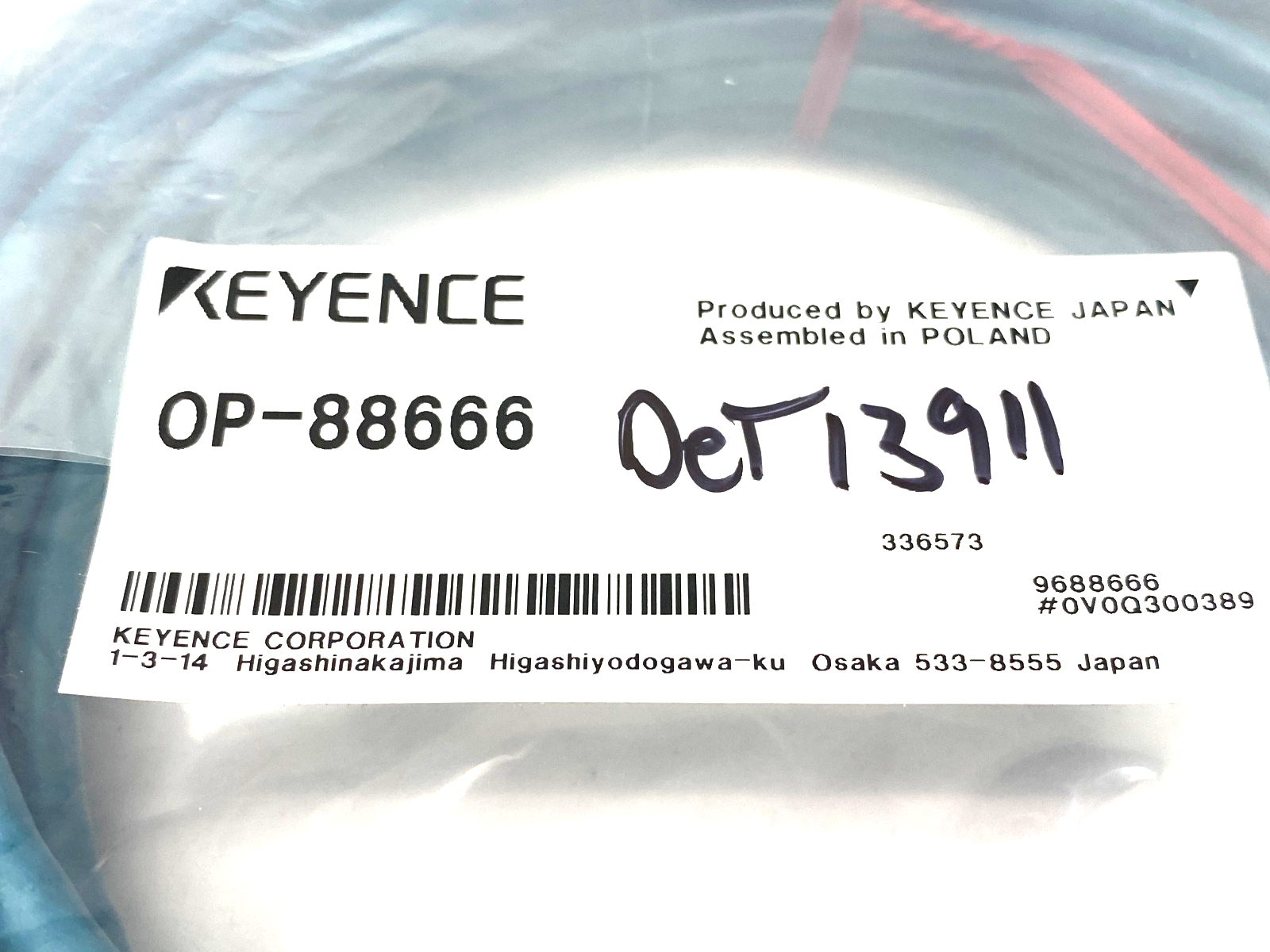 Keyence OP-88666 Double Ended Ethernet Cable M12 8-Pin X-Coded 10m - Maverick Industrial Sales