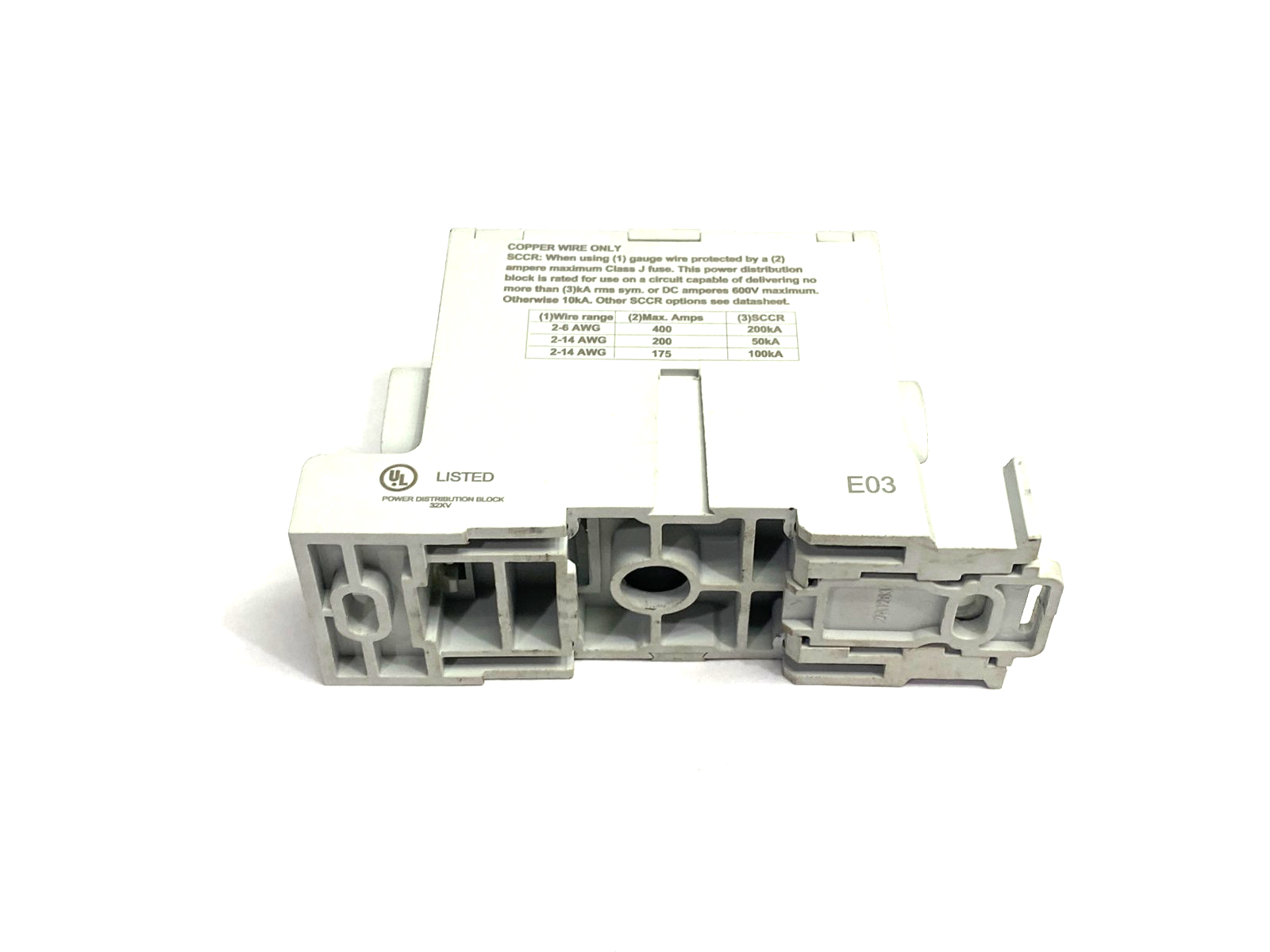 Cooper Bussmann PDBFS330 Power Distribution Block 600V 380A NO TOP TERMINAL LUG - Used - Maverick Industrial Sales