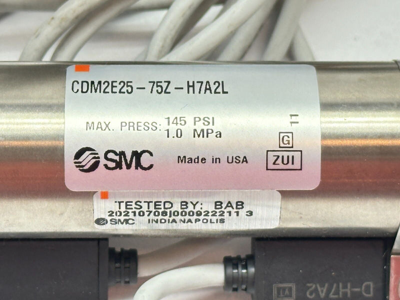 SMC CDM2E25-75Z-H7A2L Pneumatic Cylinder 25mm Bore 75mm Stroke - Maverick Industrial Sales