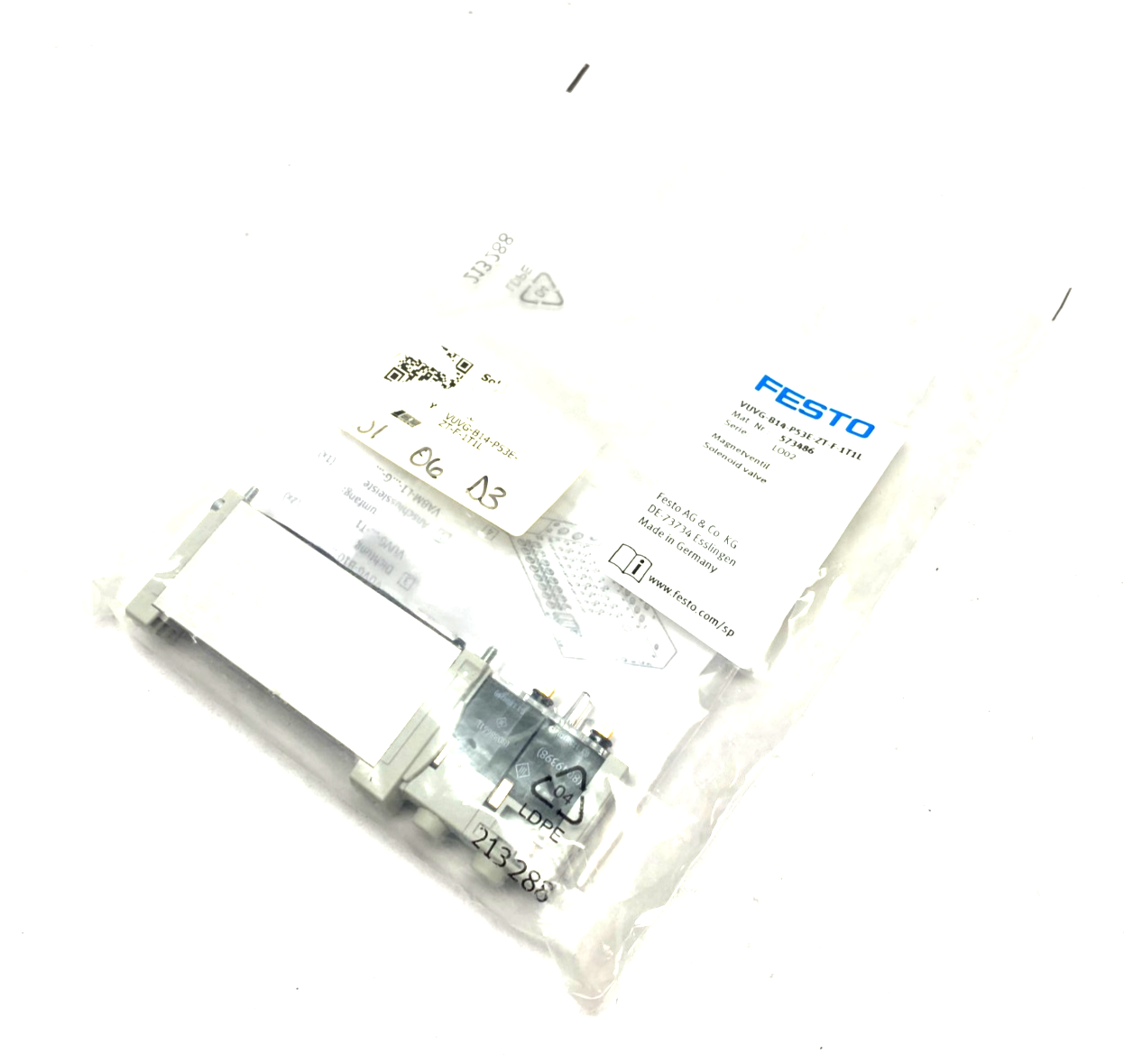 Festo VUVG-B14-P53E-ZT-F-1T1L Solenoid Valve 5/3, Exhausted 573486 - Maverick Industrial Sales