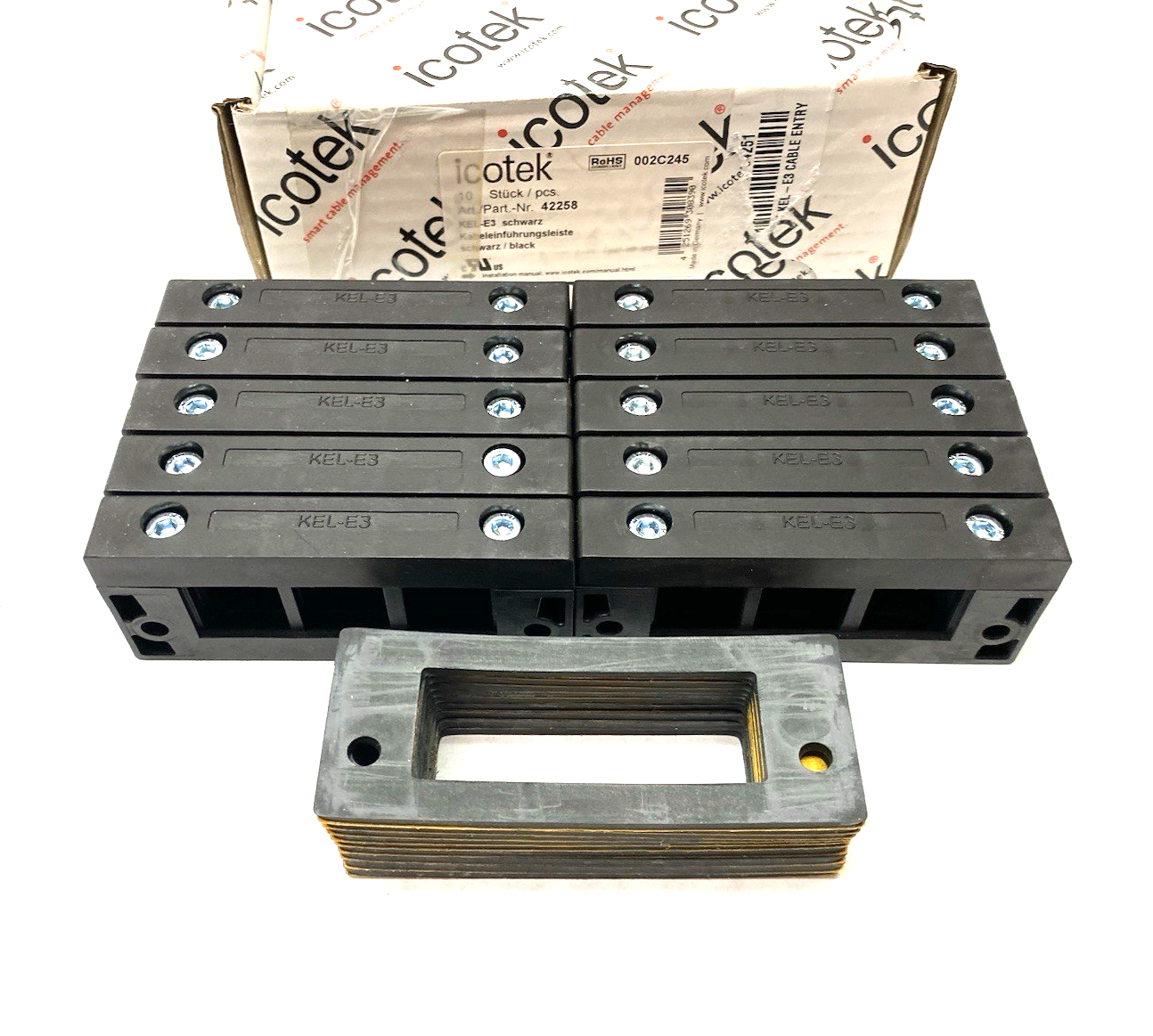 42258 | Icotek Split Multi-Cable Entry Transit Frame KEL-E3 BOX OF 10 - New Other - Maverick Industrial Sales