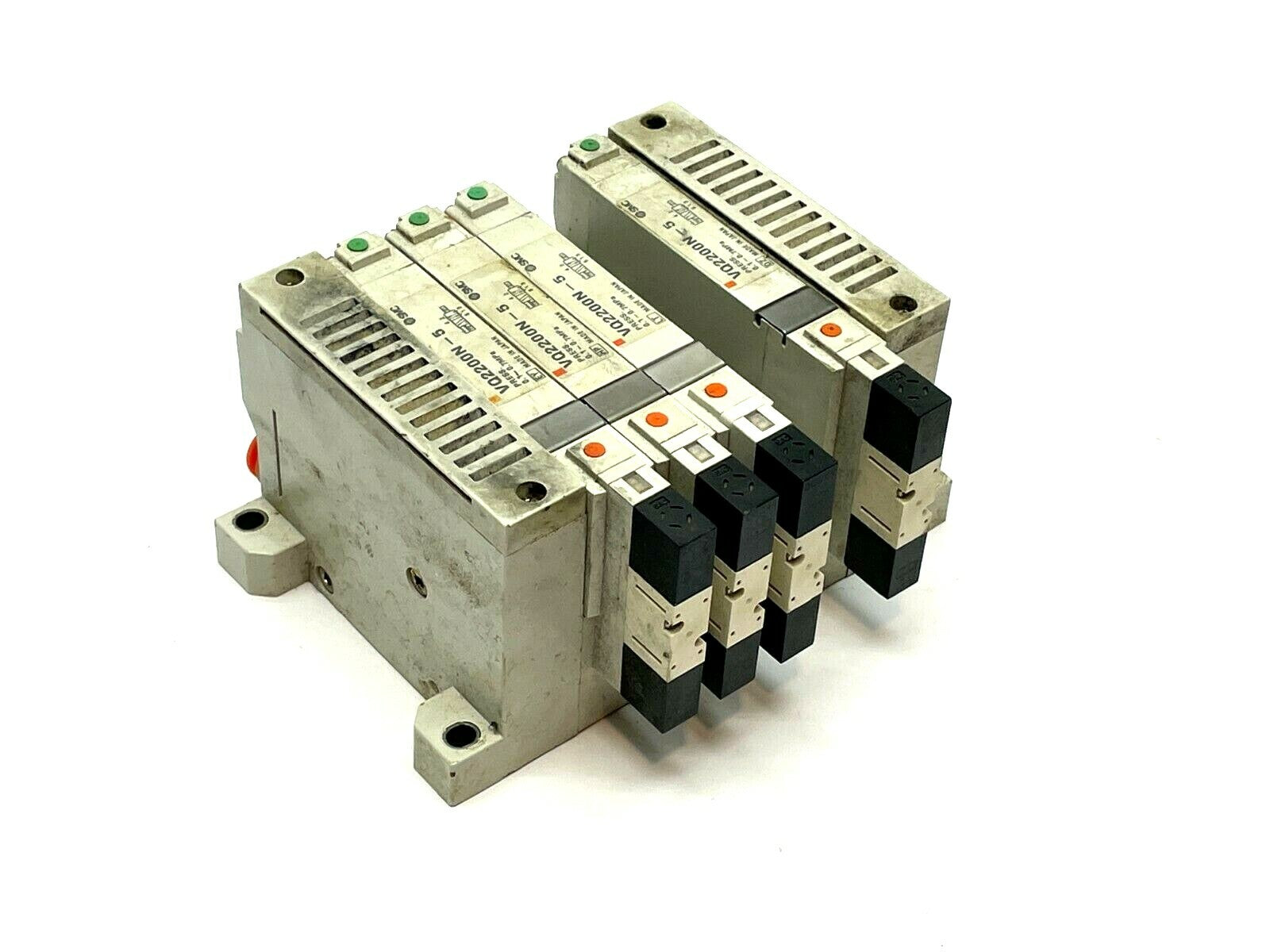 SMC VV5Q21-05N9FU0-S Manifold Base w/ Solenoids - Maverick Industrial Sales