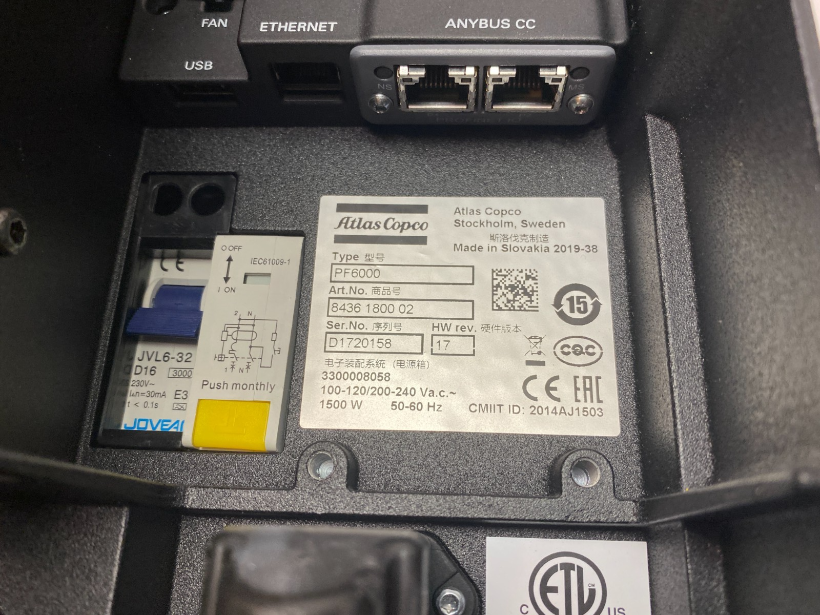 8436 1800 02, 8436091000 | Atlas Copco 8436 1800 02 Power Focus PF6000 ServAid Controller, w/ 8436091000 - Used - Maverick Industrial Sales
