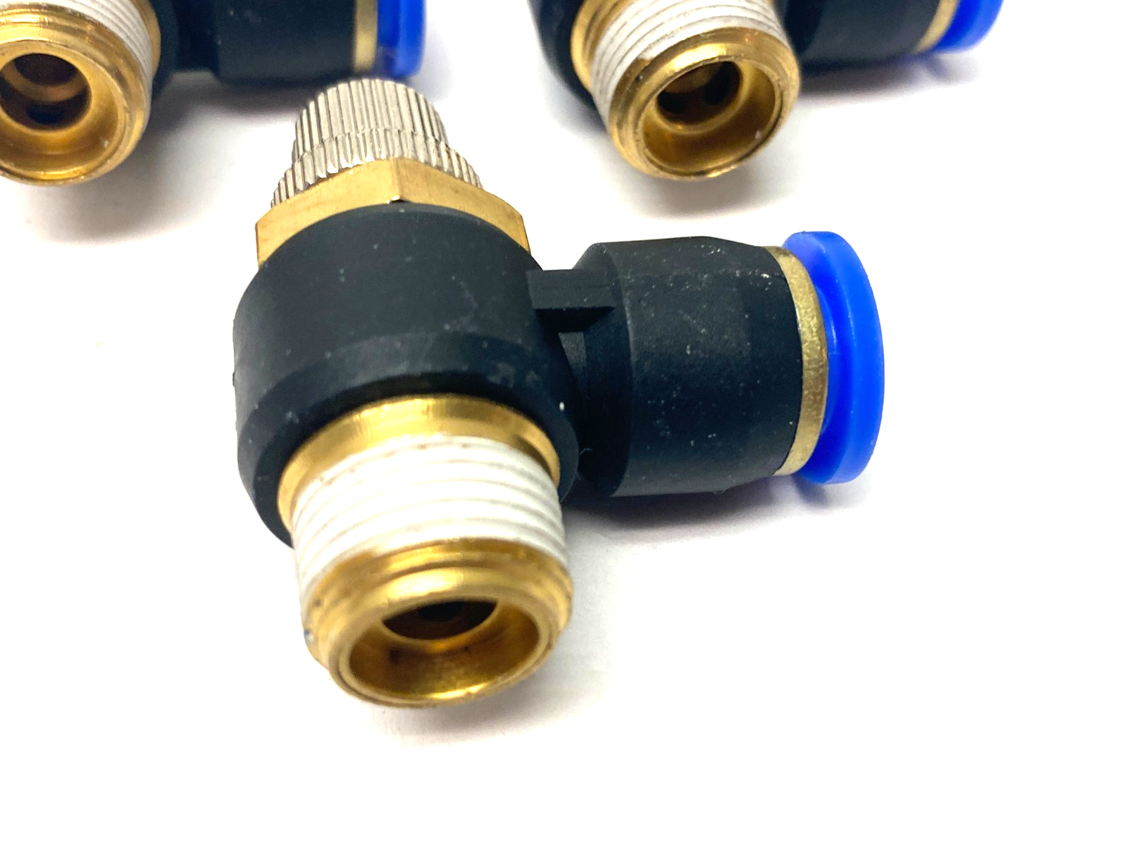 SNS JSC10-03 Flow Throttle/Speed Control Elbow Valve Fitting 10mm Tube LOT OF 3 - Maverick Industrial Sales