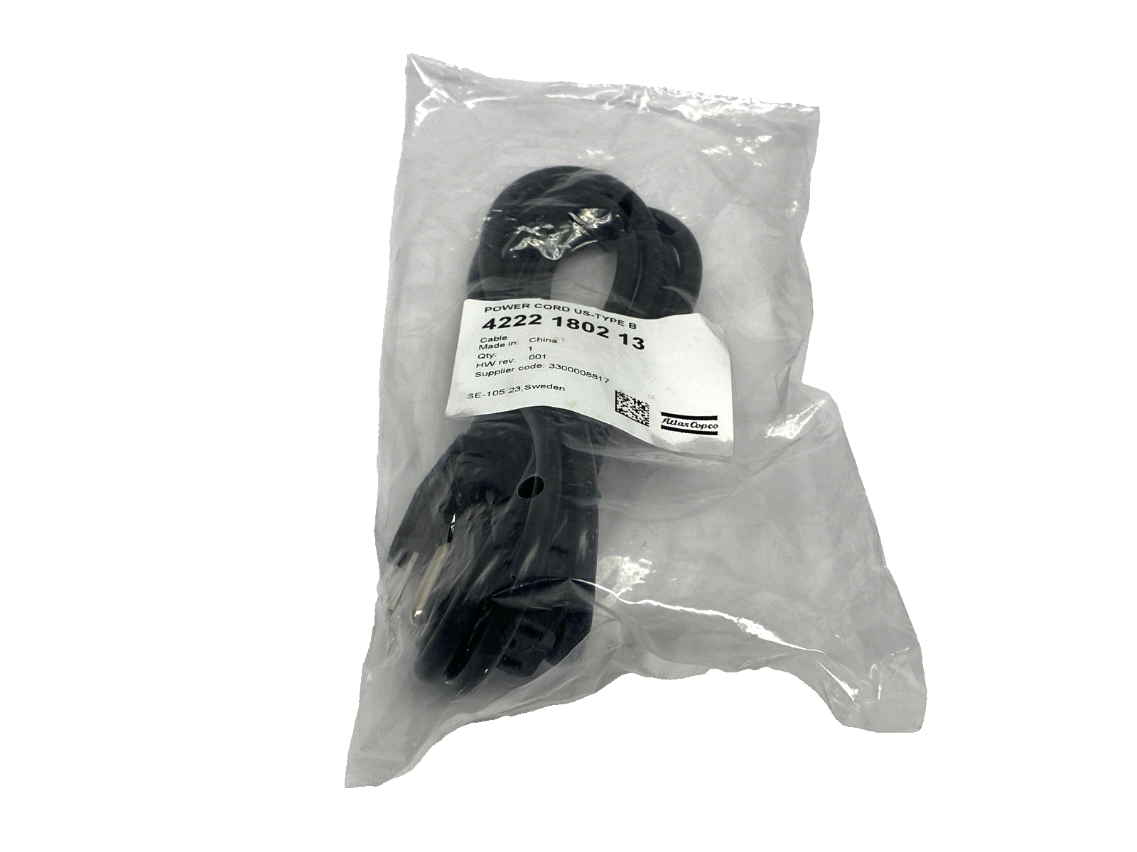 Atlas Copco 4222 1802 13 Power Cord US-Type B - Maverick Industrial Sales