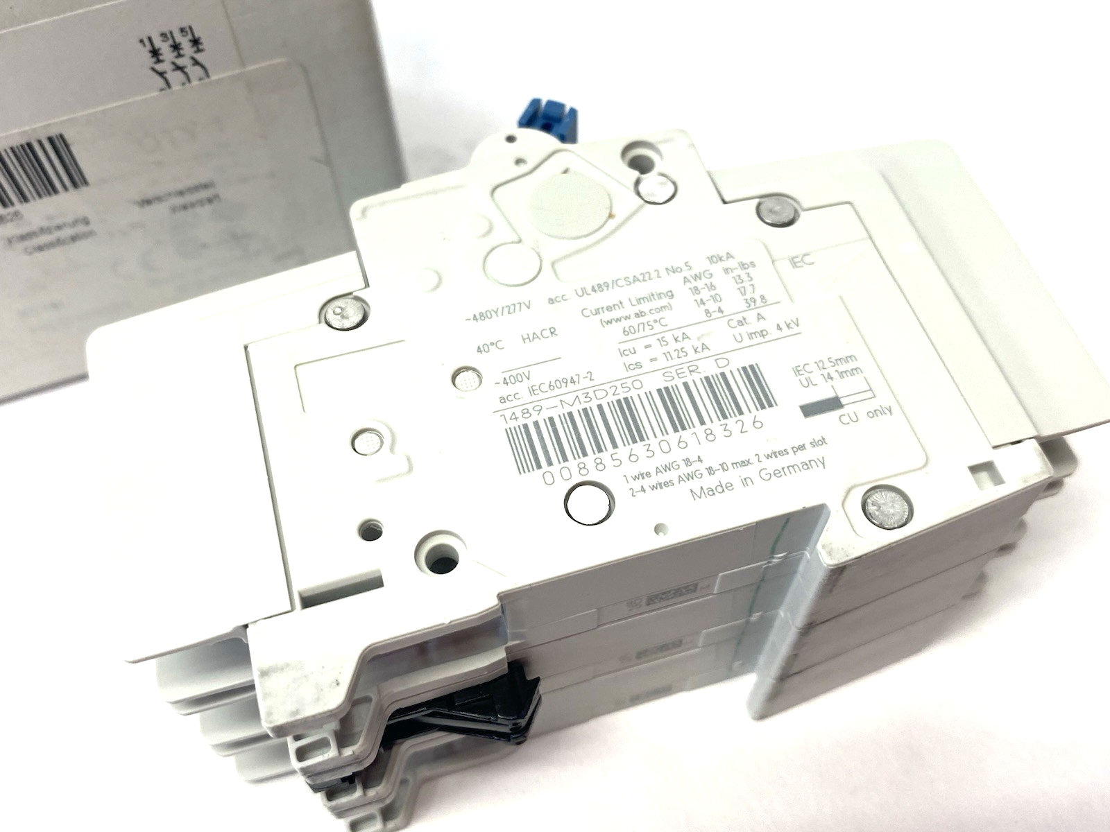 Allen Bradley 1489-M3D250 Ser. D Miniature Circuit Breaker 25A 3-Pole, D-Curve - Maverick Industrial Sales