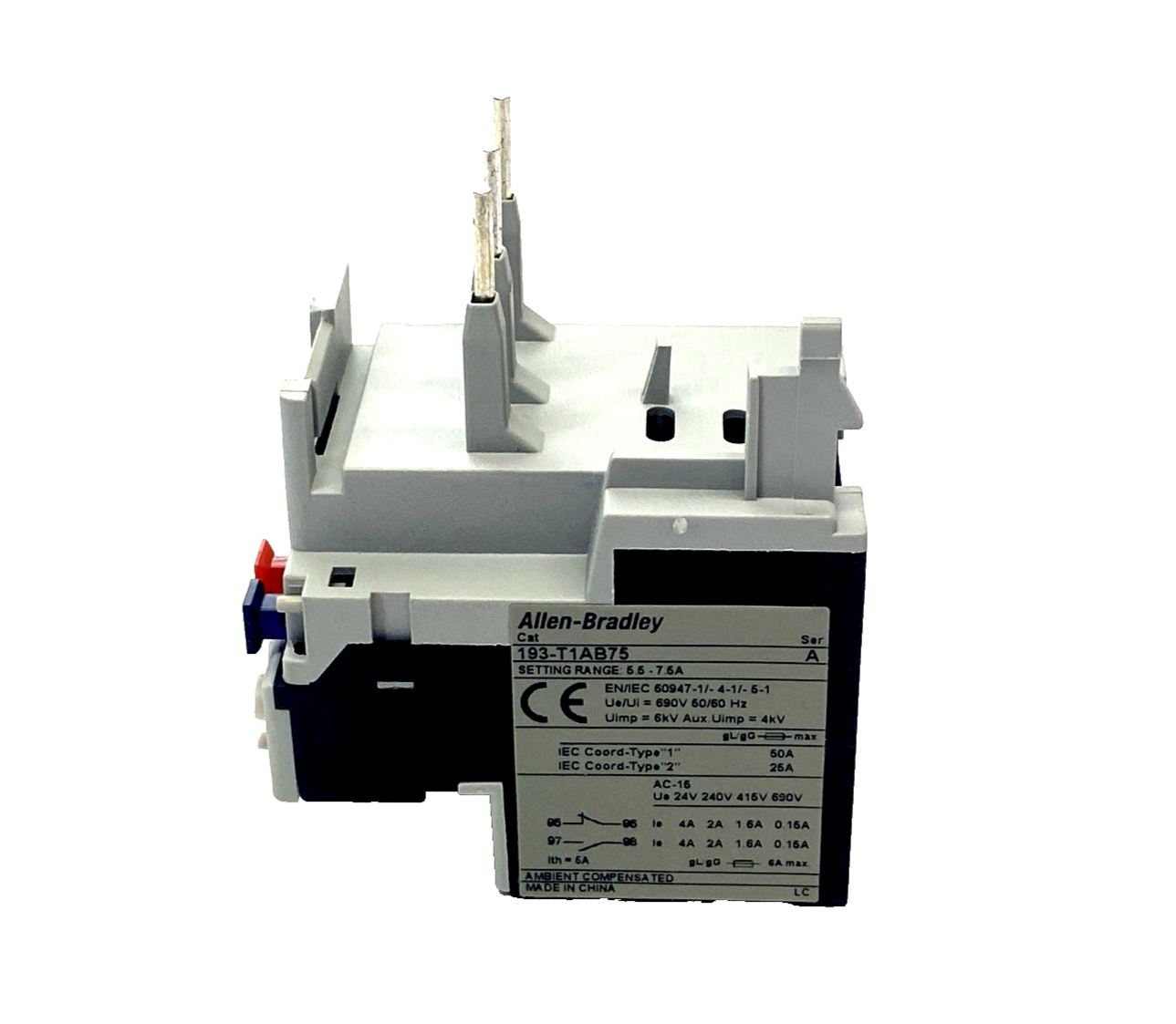 Allen Bradley 193-T1AB75 Ser. A Thermal Overload Relay 5.5-7.5A - Maverick Industrial Sales