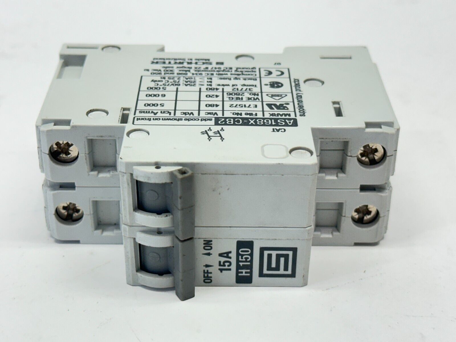 Schurter AS168X-CB2H150 Circuit Breaker 2-Pole 15A 480VAC - Maverick Industrial Sales