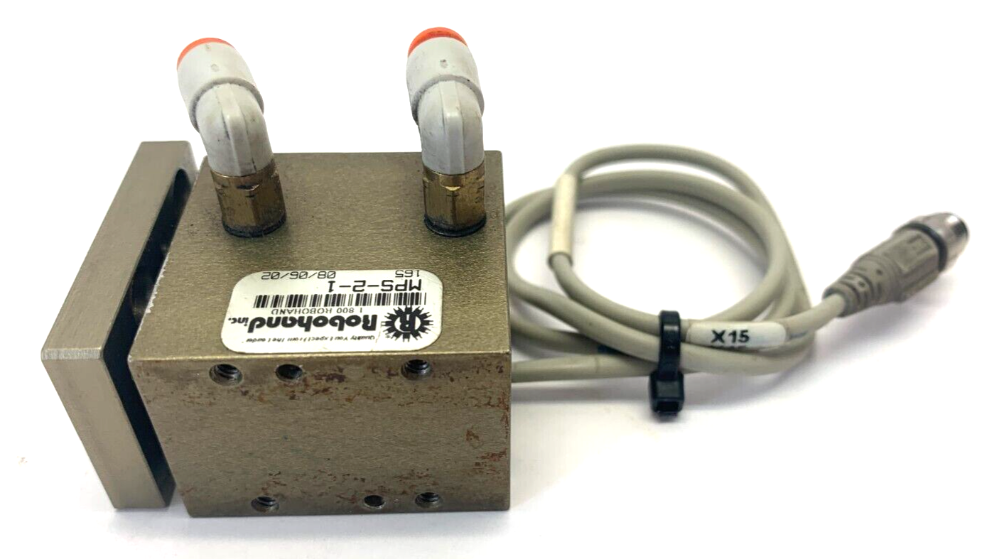 MPS-2-1 | Robohand Mini Roller Bearing Dual V-Rail Pneumatic Slide 0.5" Stroke - Used - Maverick Industrial Sales