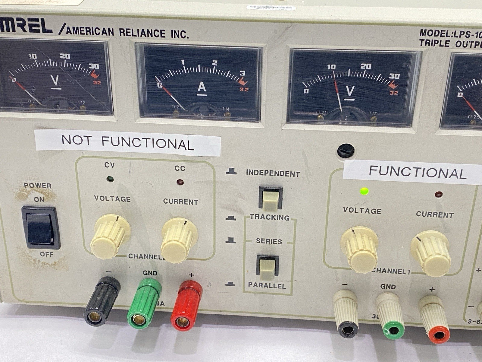 LPS-105 | American Reliance Triple Output DC Power Supply - For parts or not working - Maverick Industrial Sales