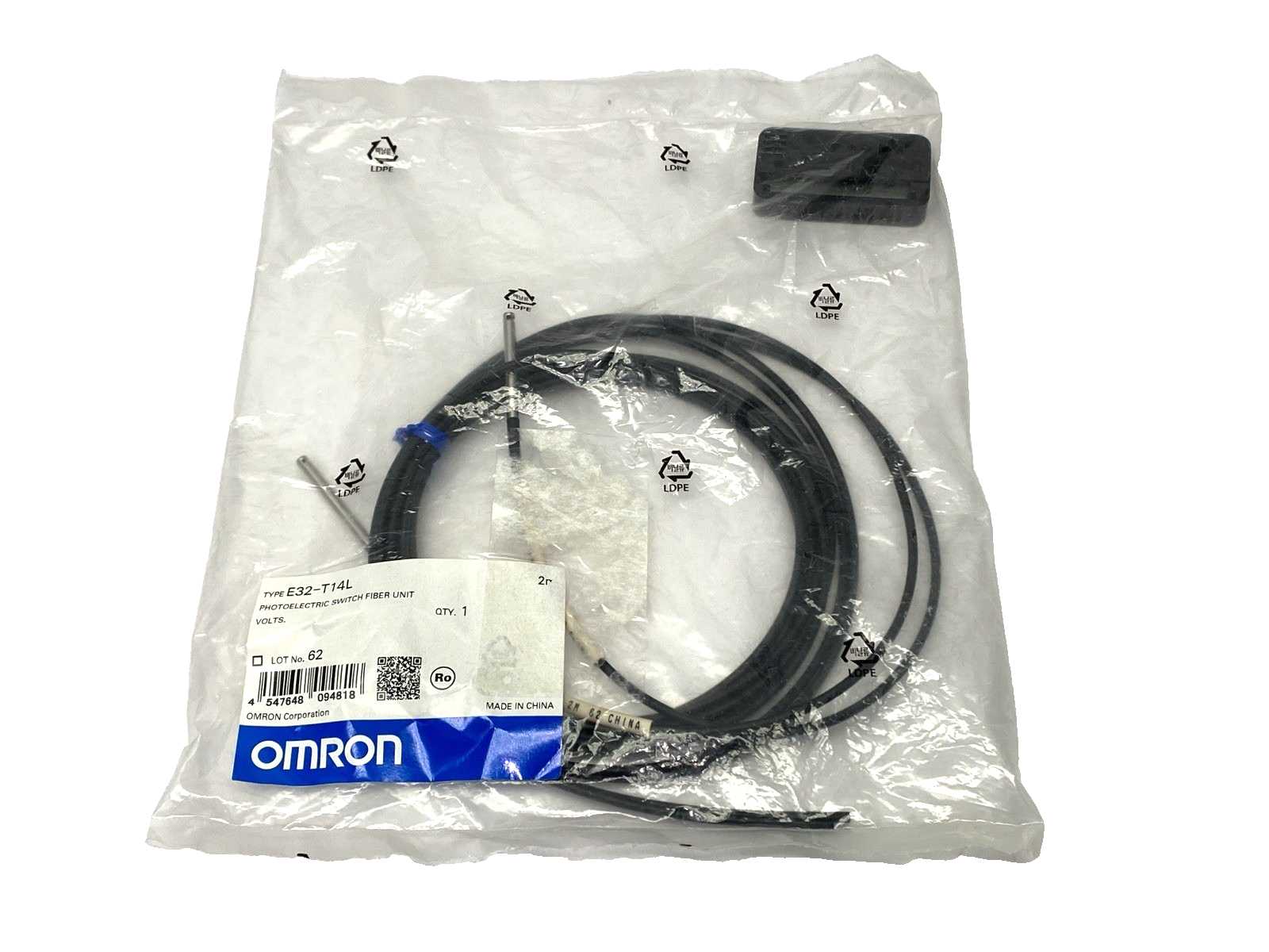 Omron E32-T14L Photoelectric Switch Fiber Unit 2m - Maverick Industrial Sales