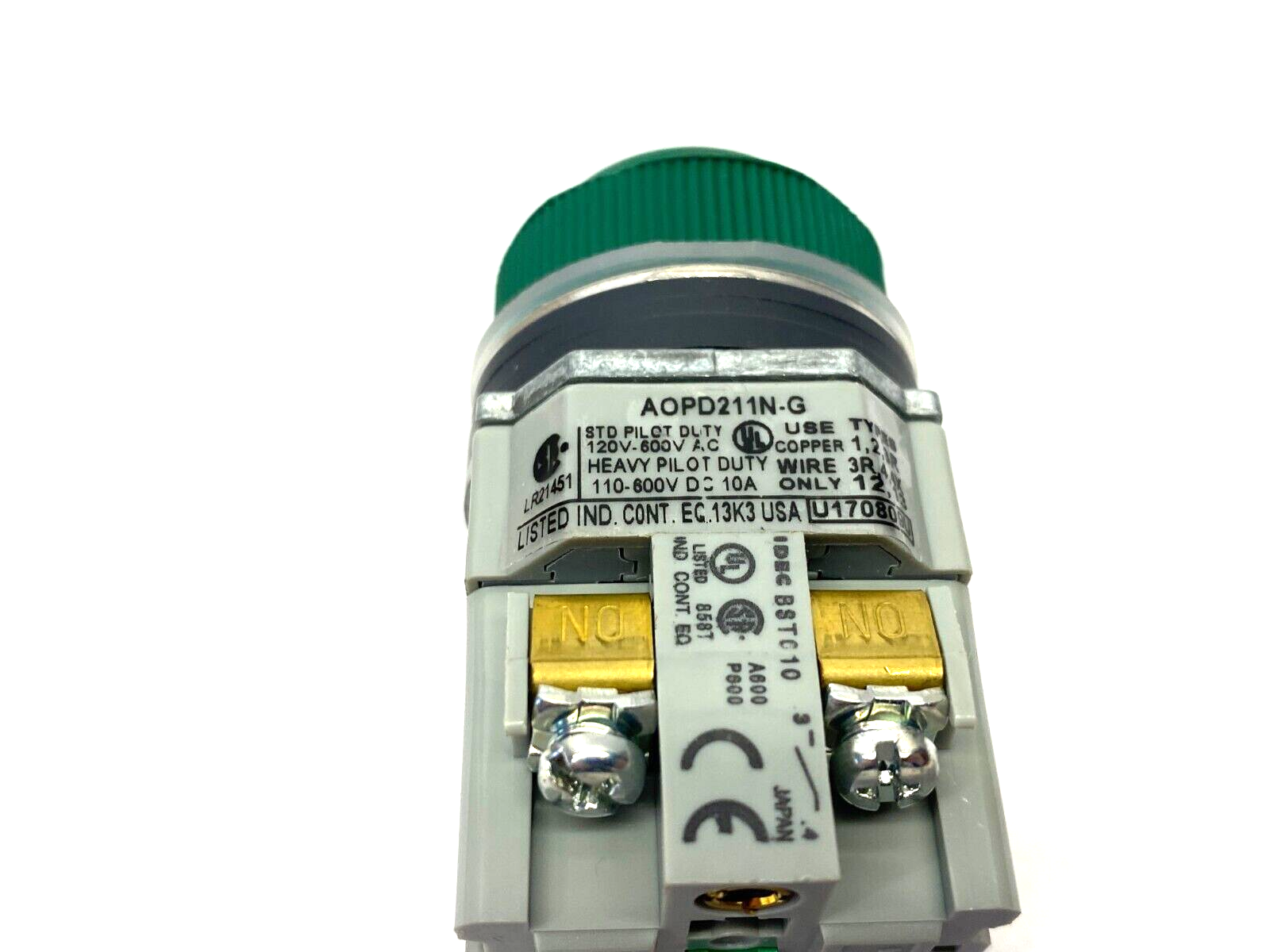 IDEC AOPD211N-G Extended Pushbutton 30mm Green Rubber Head 2-Position - Maverick Industrial Sales