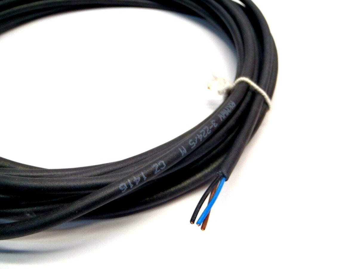 RKMWV 3-225 5 M | Lumberg RKMWV 3-225 5M Single Ended Cordset Female M8 3-Pin 5m 700000410 - Used - Maverick Industrial Sales