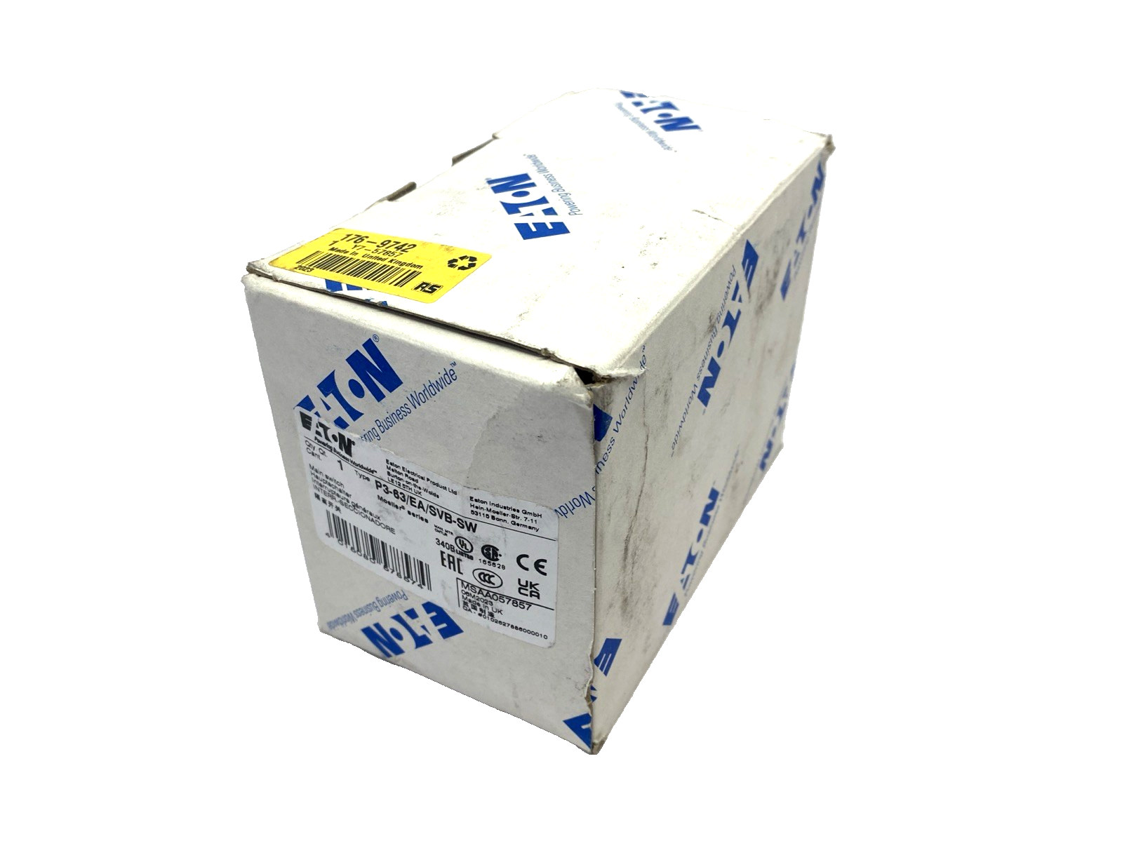 Eaton P3-63/EA/SVB-SW Rotary Disconnect Circuit Interruptor, Flush, Black, 63A - Maverick Industrial Sales